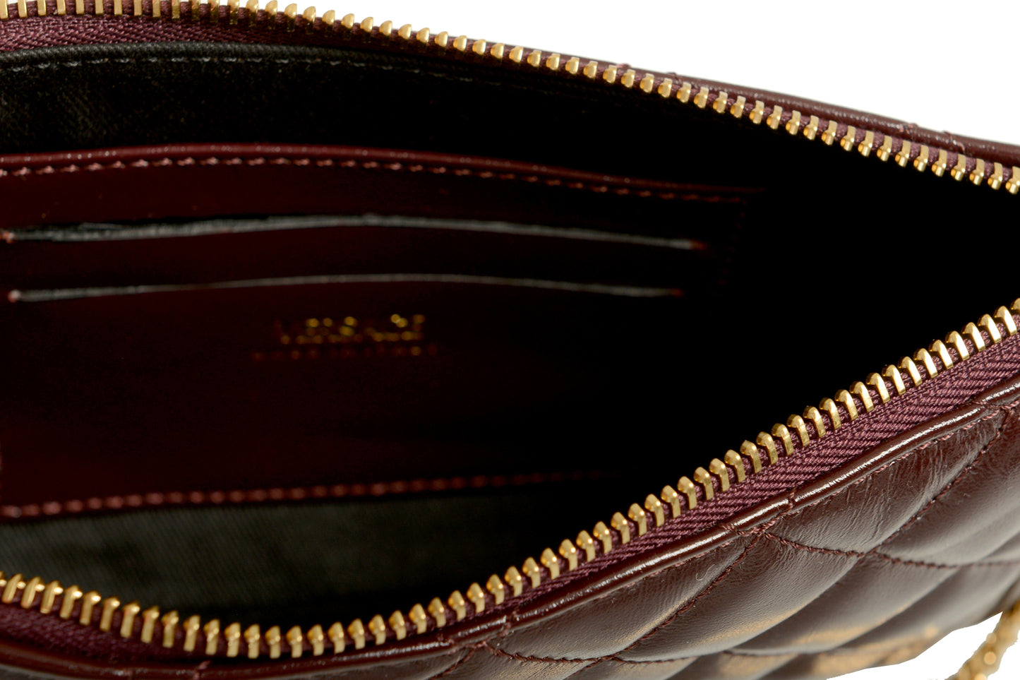 Versace Women's Plum Gold Medusa Quilted Small Handbag Shoulder Bag