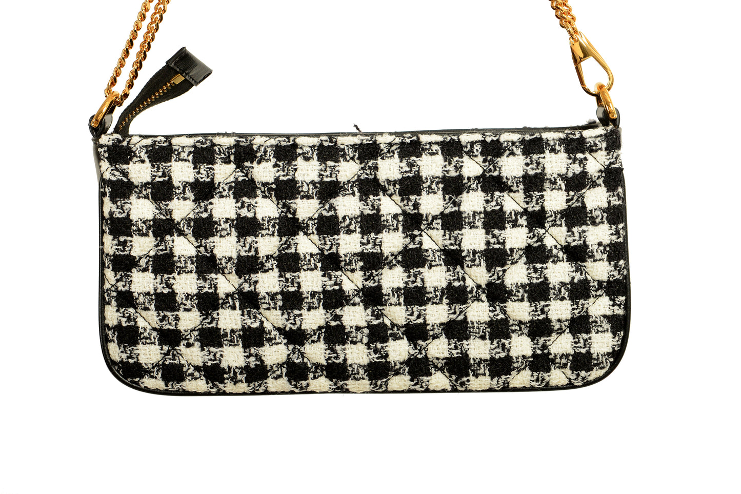 Versace Women's Wool Lurex Jacquard Gold Medusa Quilted Handbag Shoulder Bag