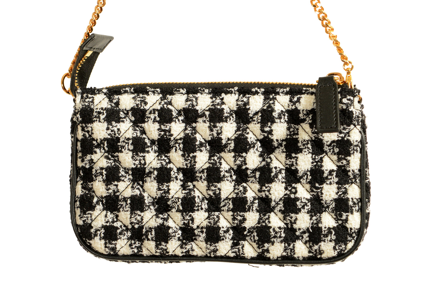 Versace Women's Wool Lurex Jacquard Gold Medusa Quilted Handbag Shoulder Bag
