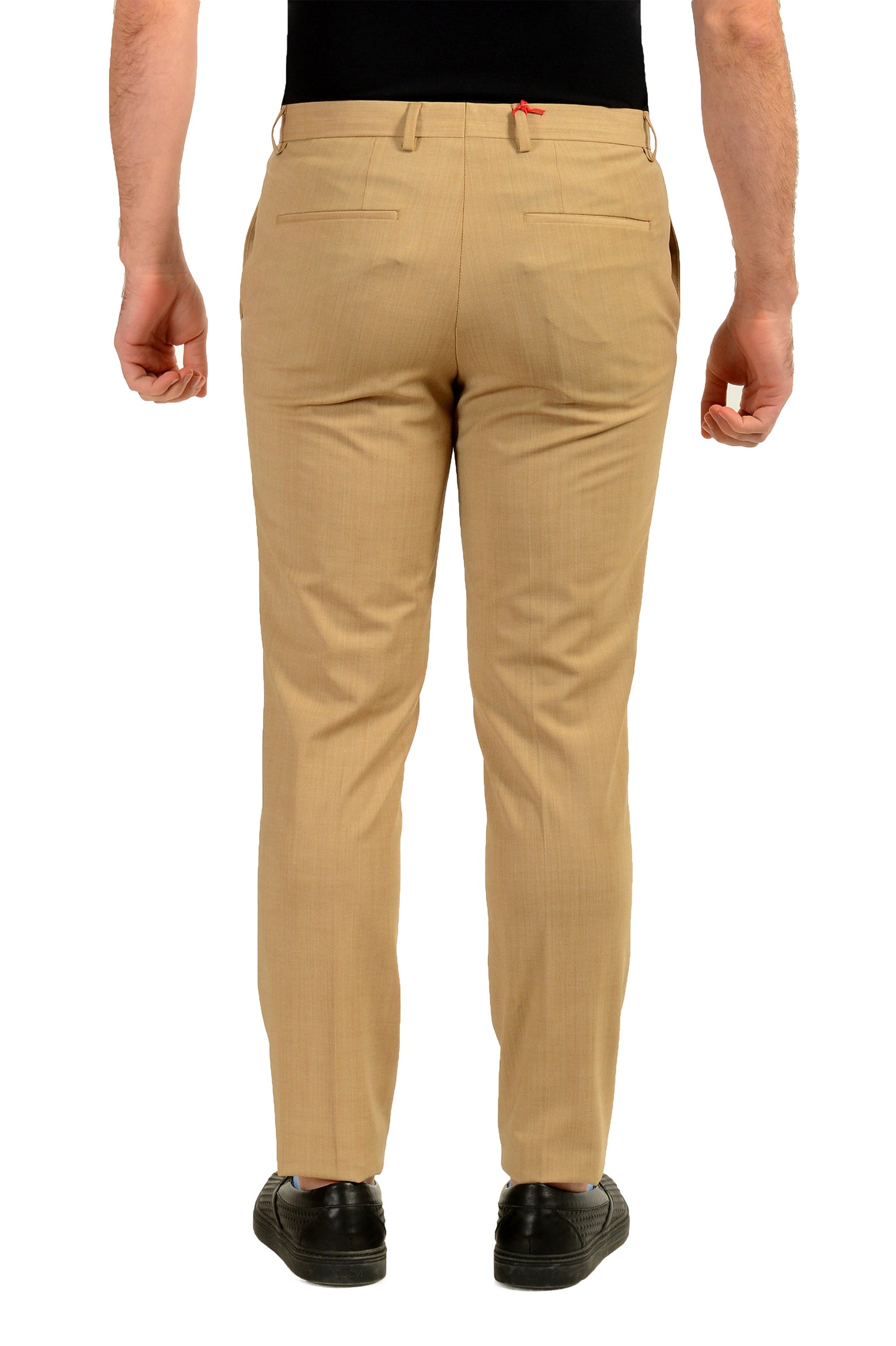 Hugo Boss Men's "Getlin232X" Slim Fit Beige Wool Dress Pants US 32R IT 48