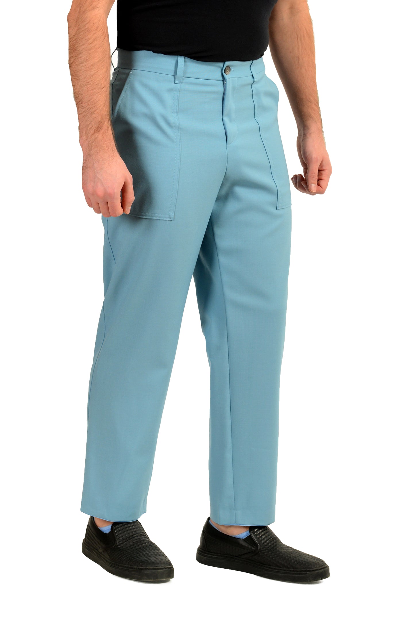 Hugo Boss Men's C-Pitt-Patch-253 Relaxed Fit 100% Wool Casual Pants US 32R IT 48