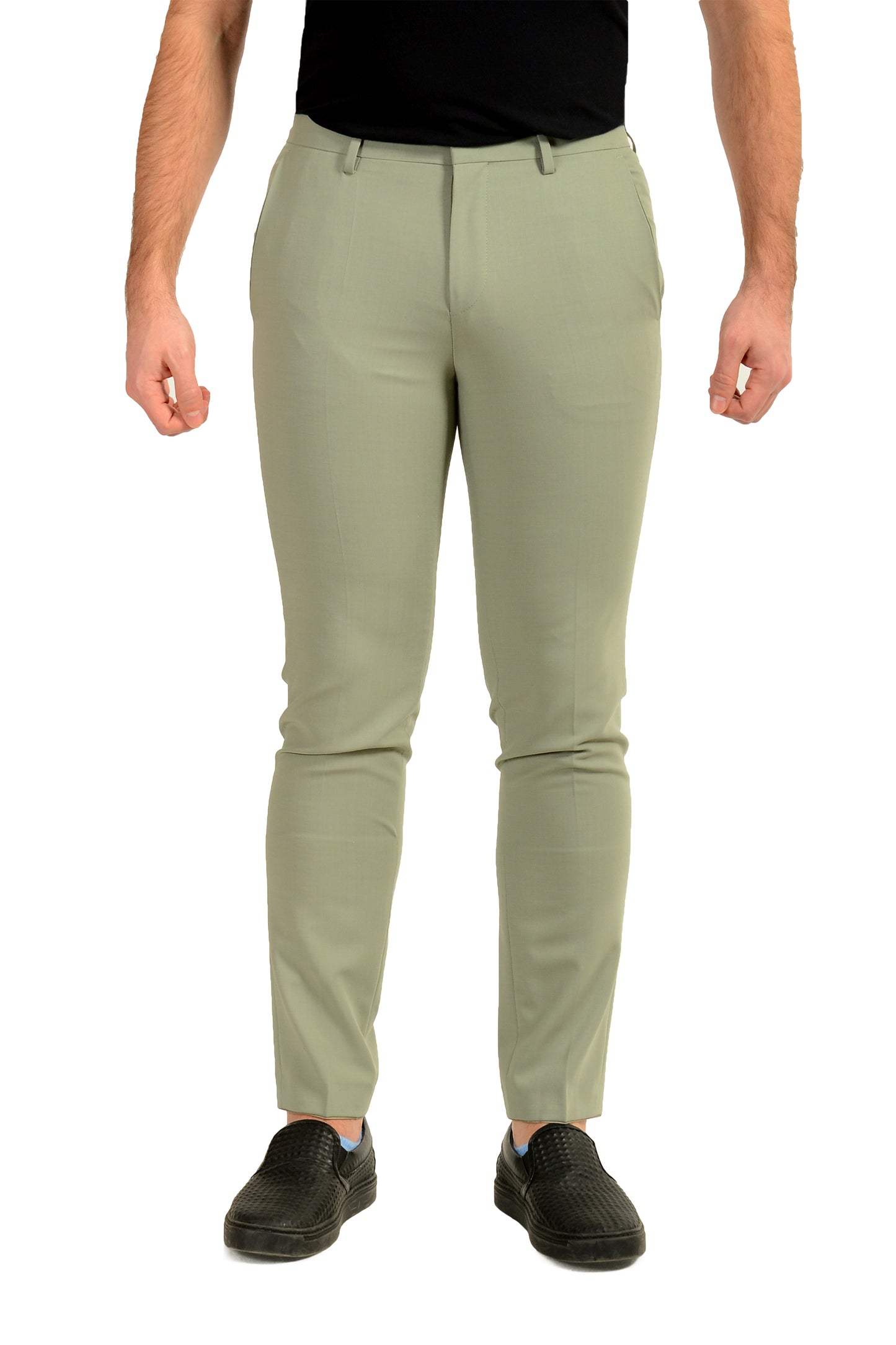 Hugo Boss Men's "Hesten232X" Extra Slim Fit Sage Wool Dress Pants US 30R IT 46