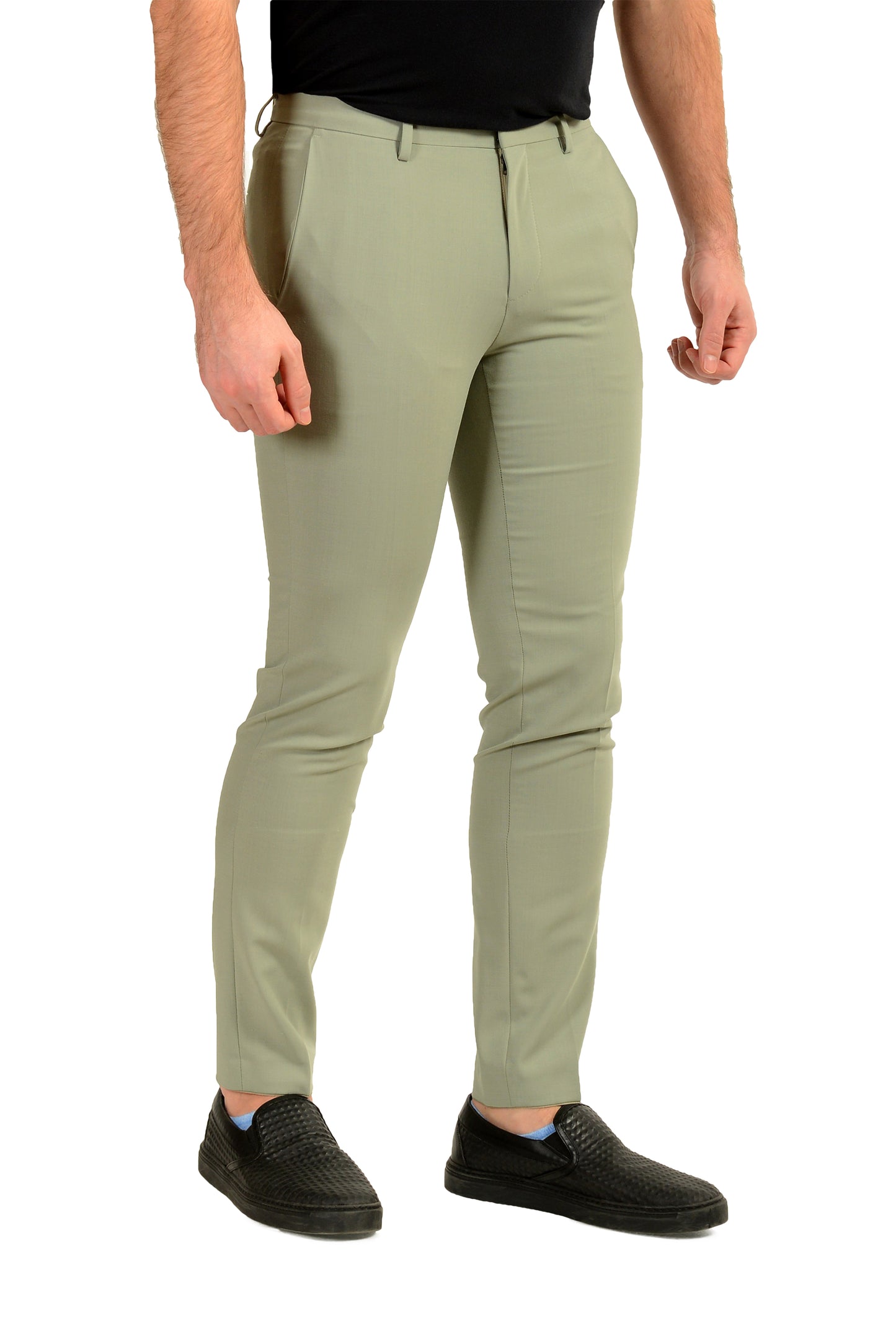 Hugo Boss Men's "Hesten232X" Extra Slim Fit Sage Wool Dress Pants US 30R IT 46