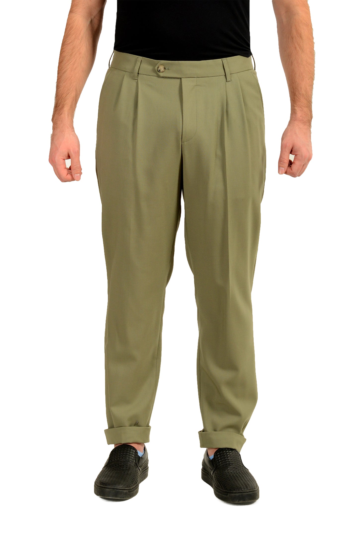 Hugo Boss Men's "C-Perin-DPL-TU-253" 10% Wool Pleated Dress Pants US 32R IT 48