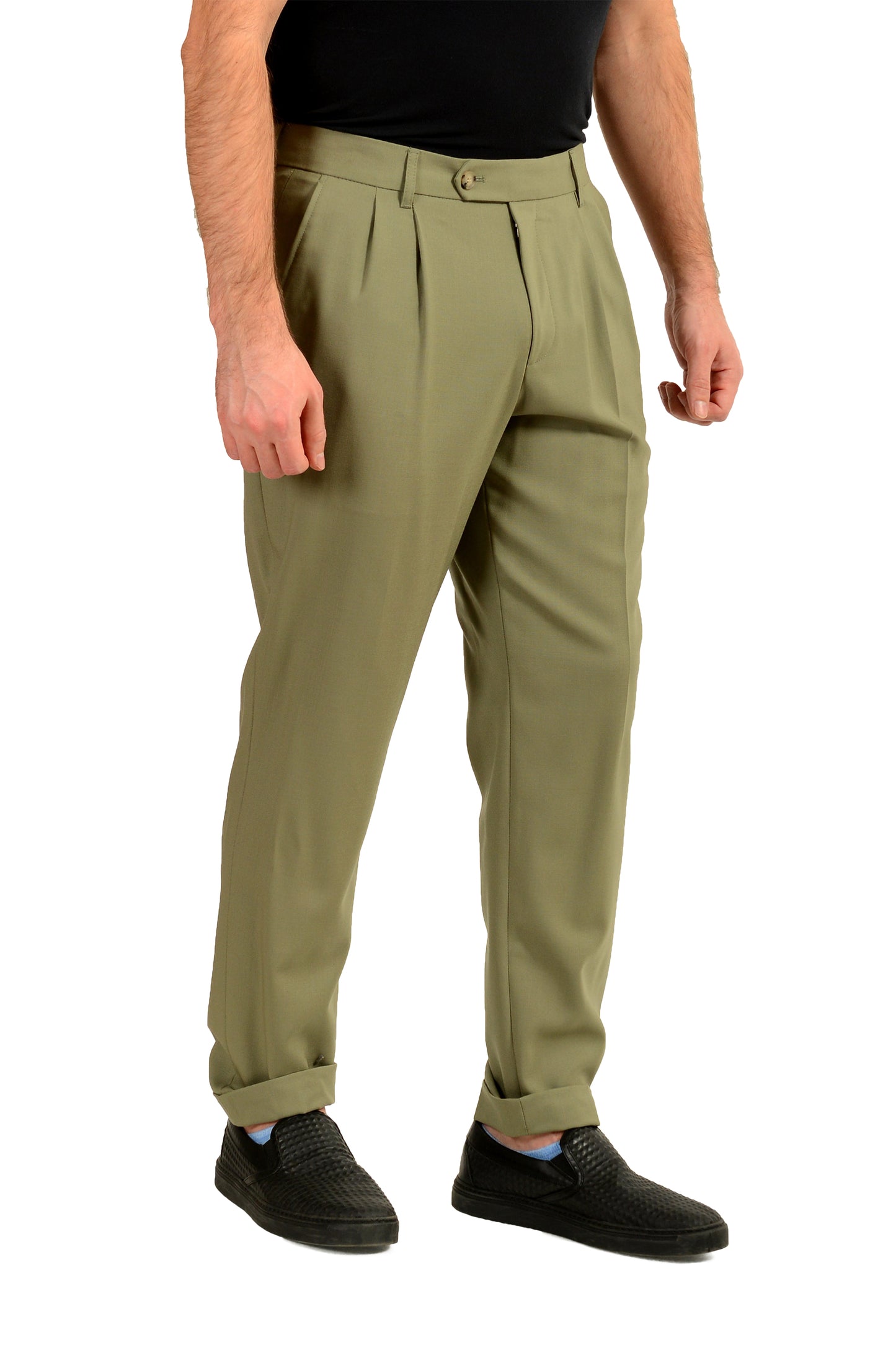 Hugo Boss Men's "C-Perin-DPL-TU-253" 10% Wool Pleated Dress Pants US 32R IT 48