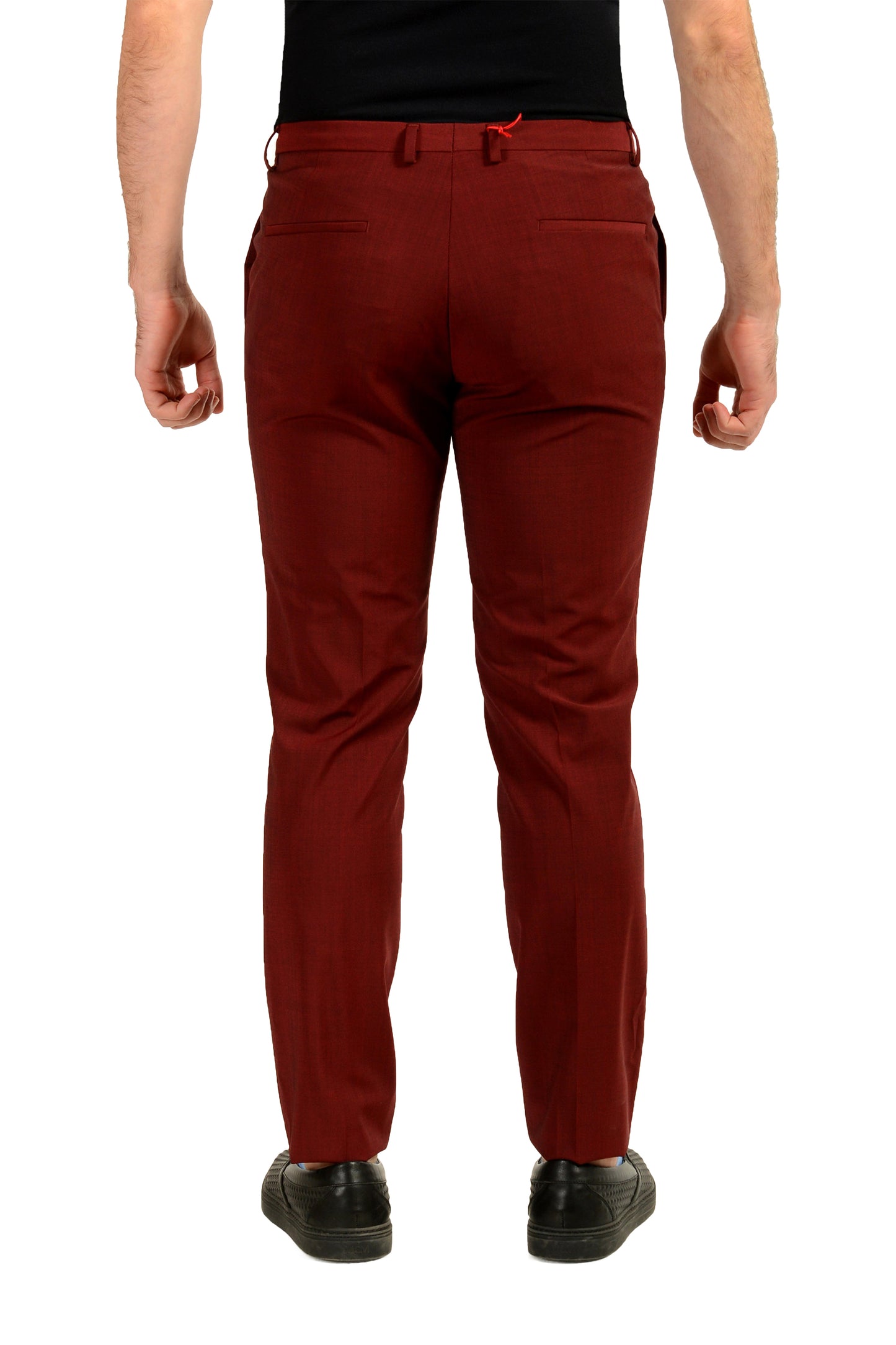 Hugo Boss Men's "Hesten232X" Extra Slim Fit Red Wool Dress Pants US 32R IT 48