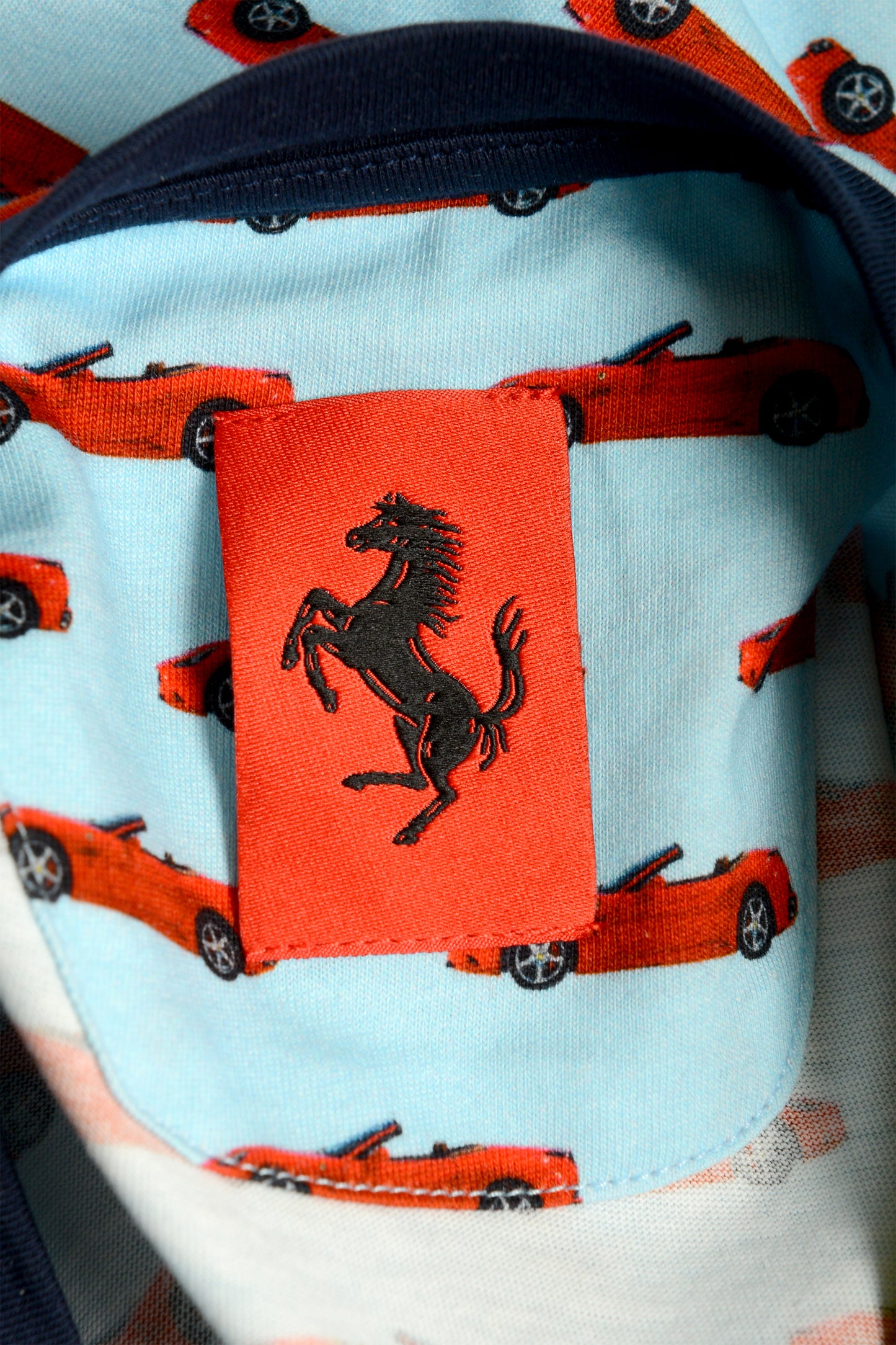 Scuderia Ferrari Men "Allover" Logo V-Neck Short Sleeve T-Shirt US S IT 48