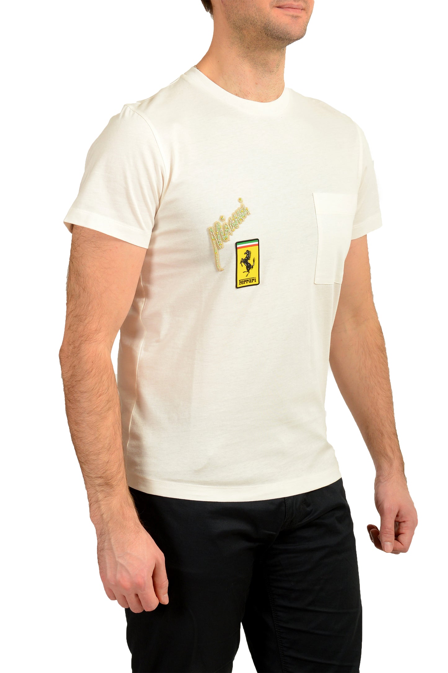 Scuderia Ferrari Men's Embellished Logo Slim Fit Short Sleeve T-Shirt US M IT 50
