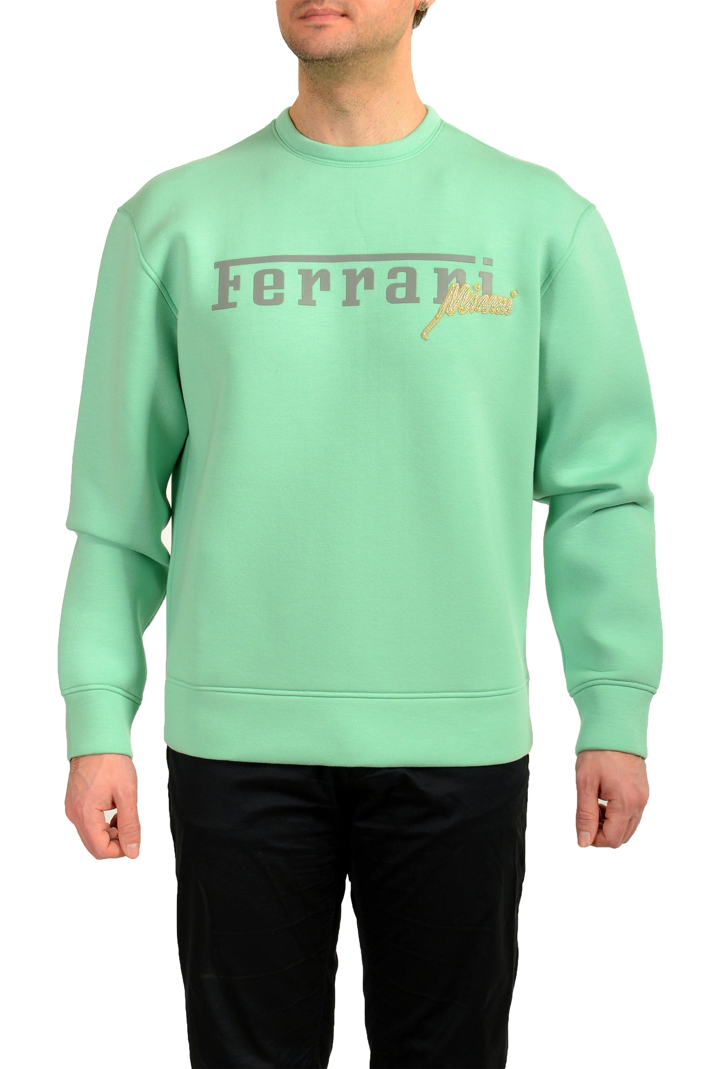 Scuderia Ferrari Men's Mint Embellished F-Lunga Sweatshirt Sweater US 2XL IT 56