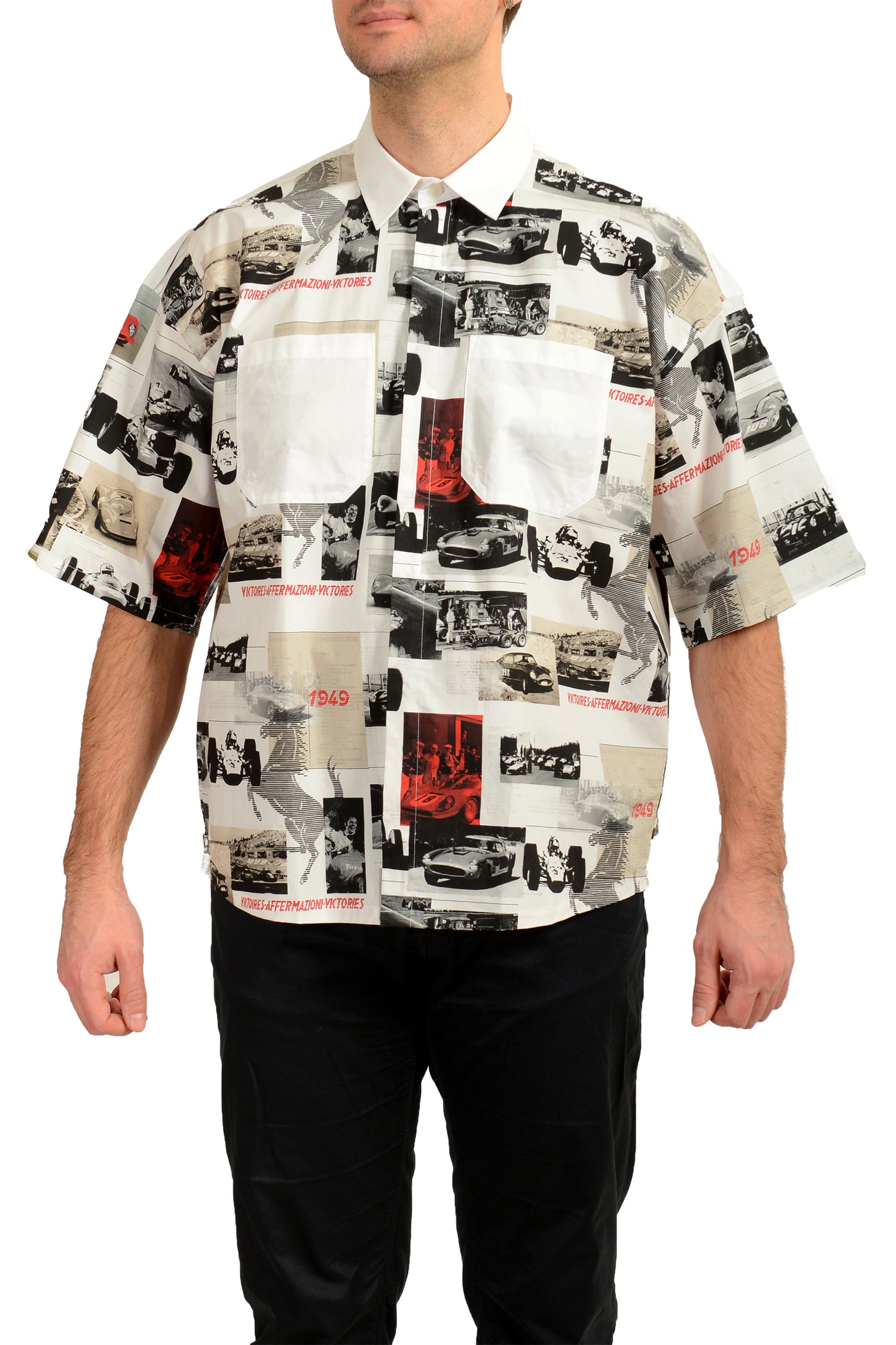 Scuderia Ferrari Fluid Logo Print Short Sleeve Shirt US S IT 48