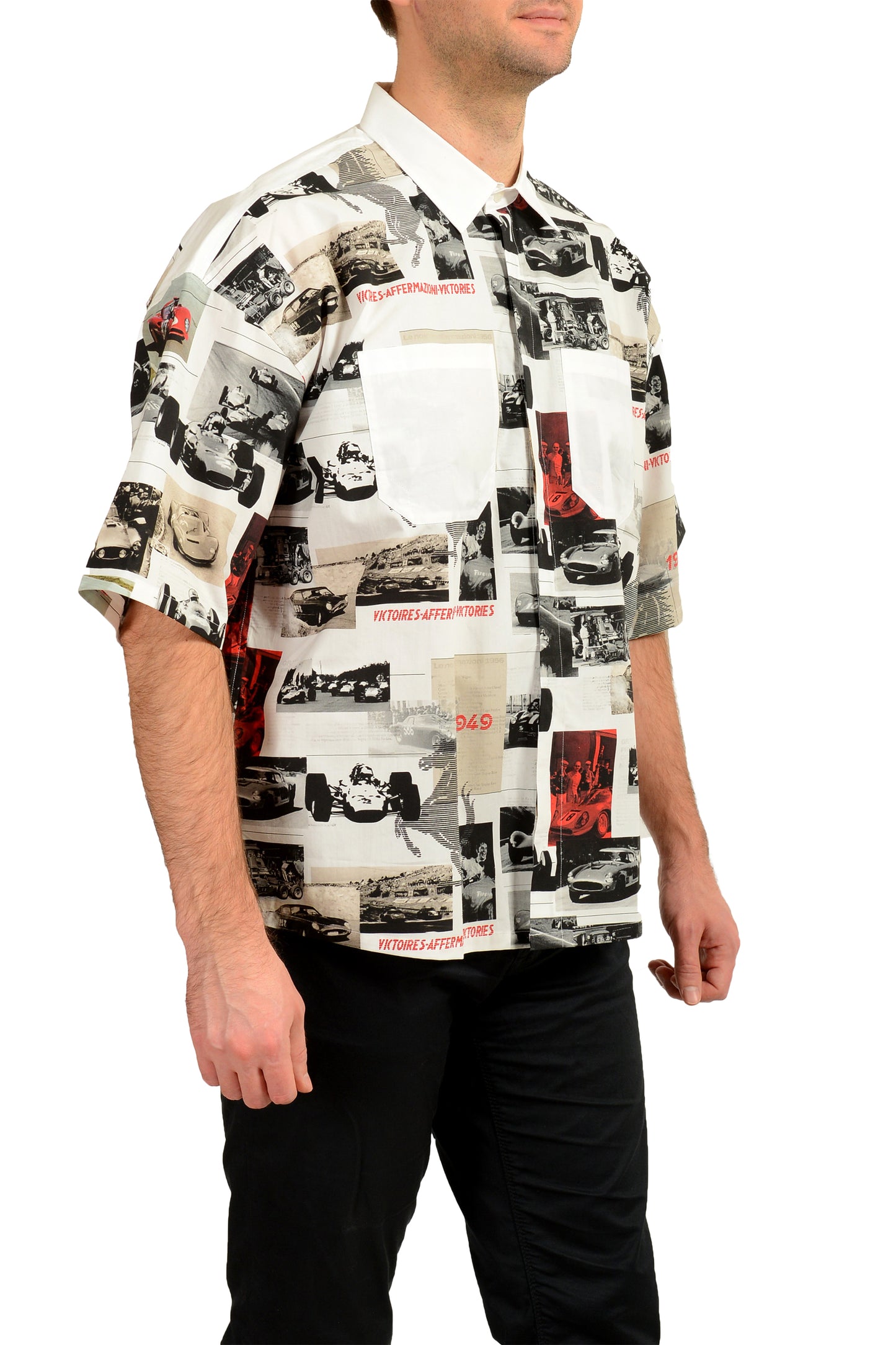 Scuderia Ferrari Fluid Logo Print Short Sleeve Shirt US S IT 48