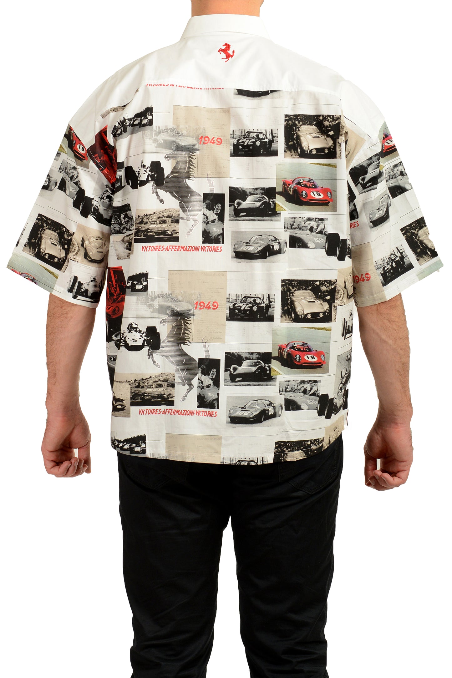 Scuderia Ferrari Fluid Logo Print Short Sleeve Shirt US S IT 48