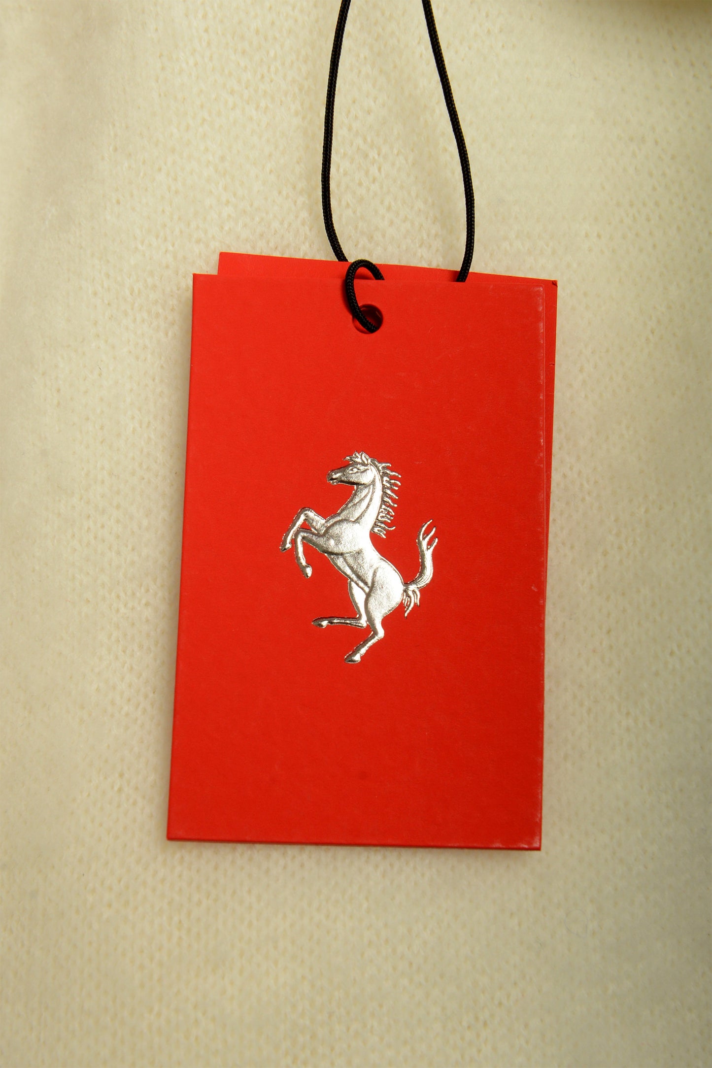 Scuderia Ferrari Men's Ivory 100%Wool V-Neck Pullover Sweater US M IT 50