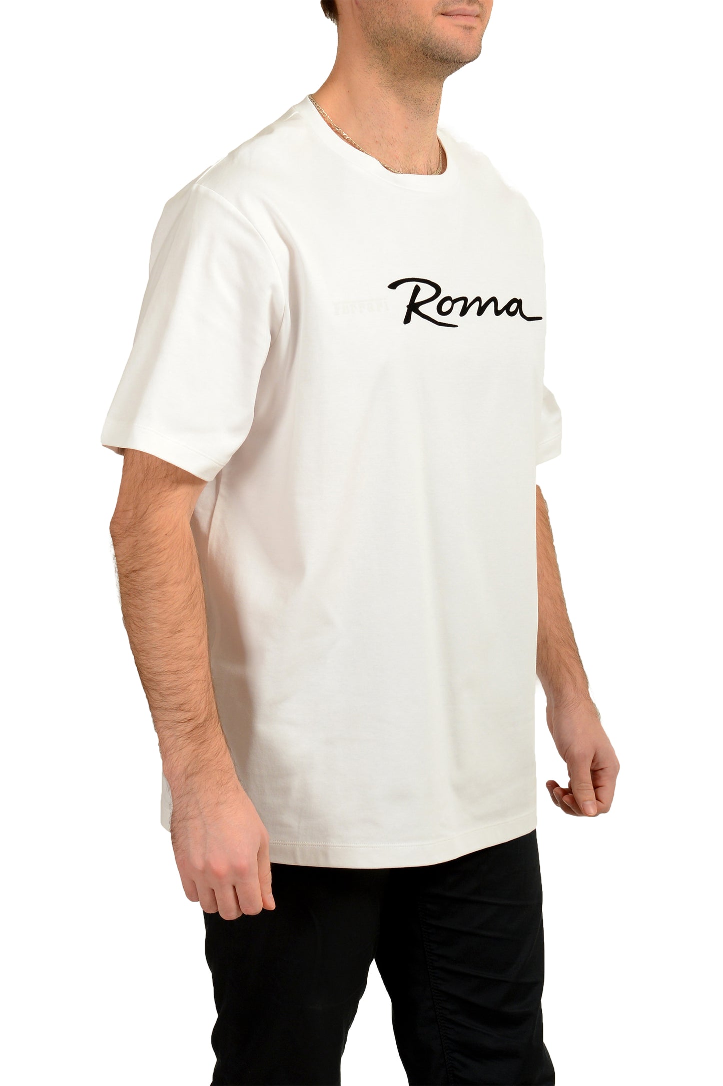 Scuderia Ferrari Men's White "ROMA" Short Sleeve T-Shirt US 3XL IT 58