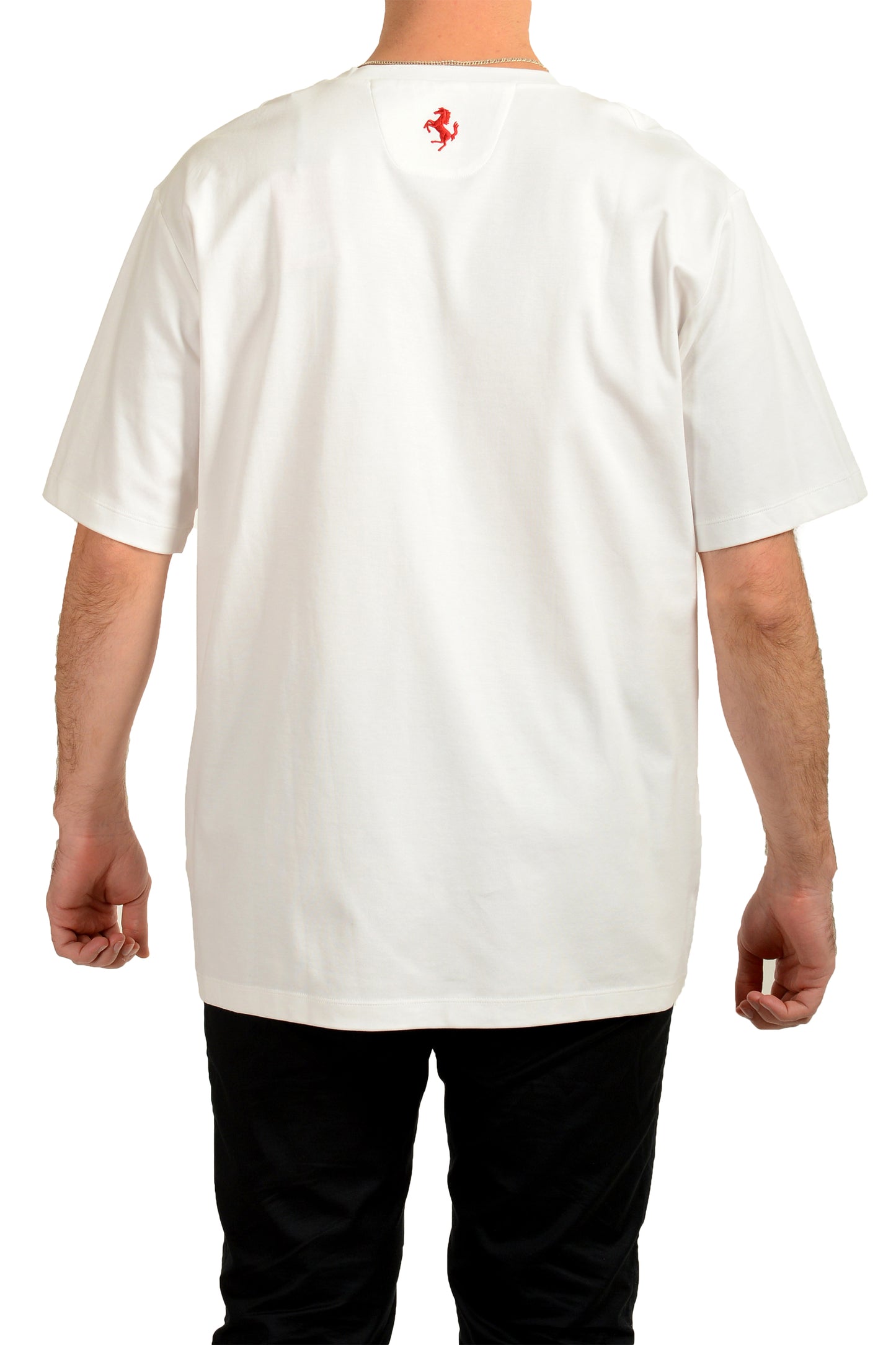 Scuderia Ferrari Men's White "ROMA" Short Sleeve T-Shirt US 3XL IT 58