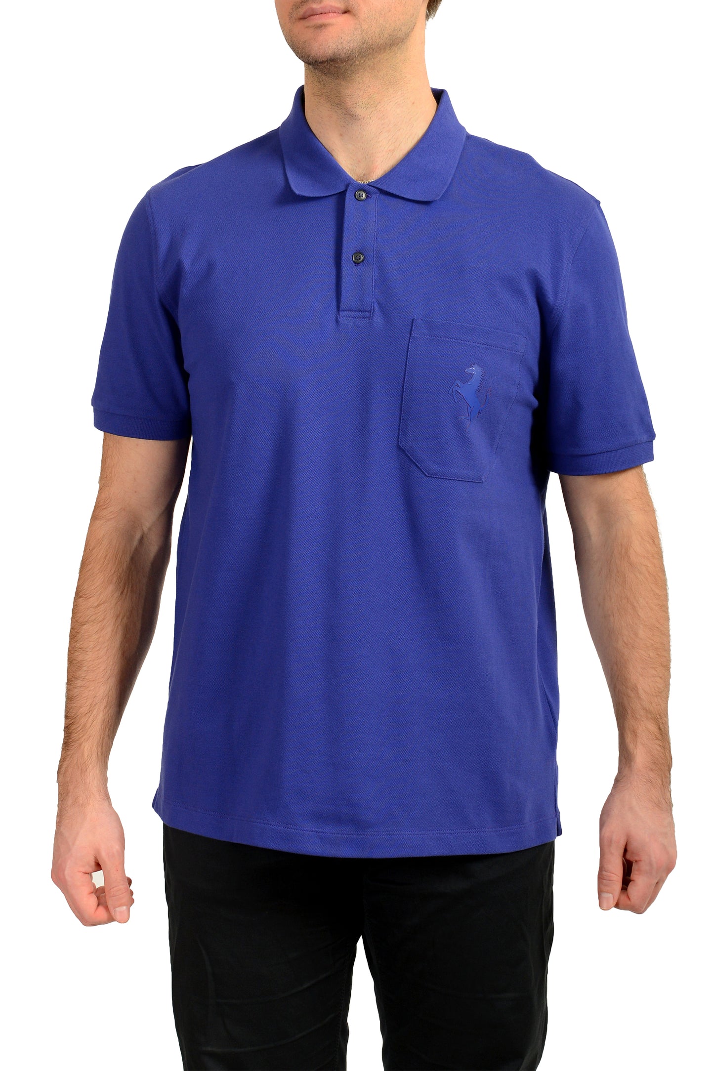 Scuderia Ferrari Men's Purple Piquet Short Sleeve Polo Shirt US 2XL IT 56