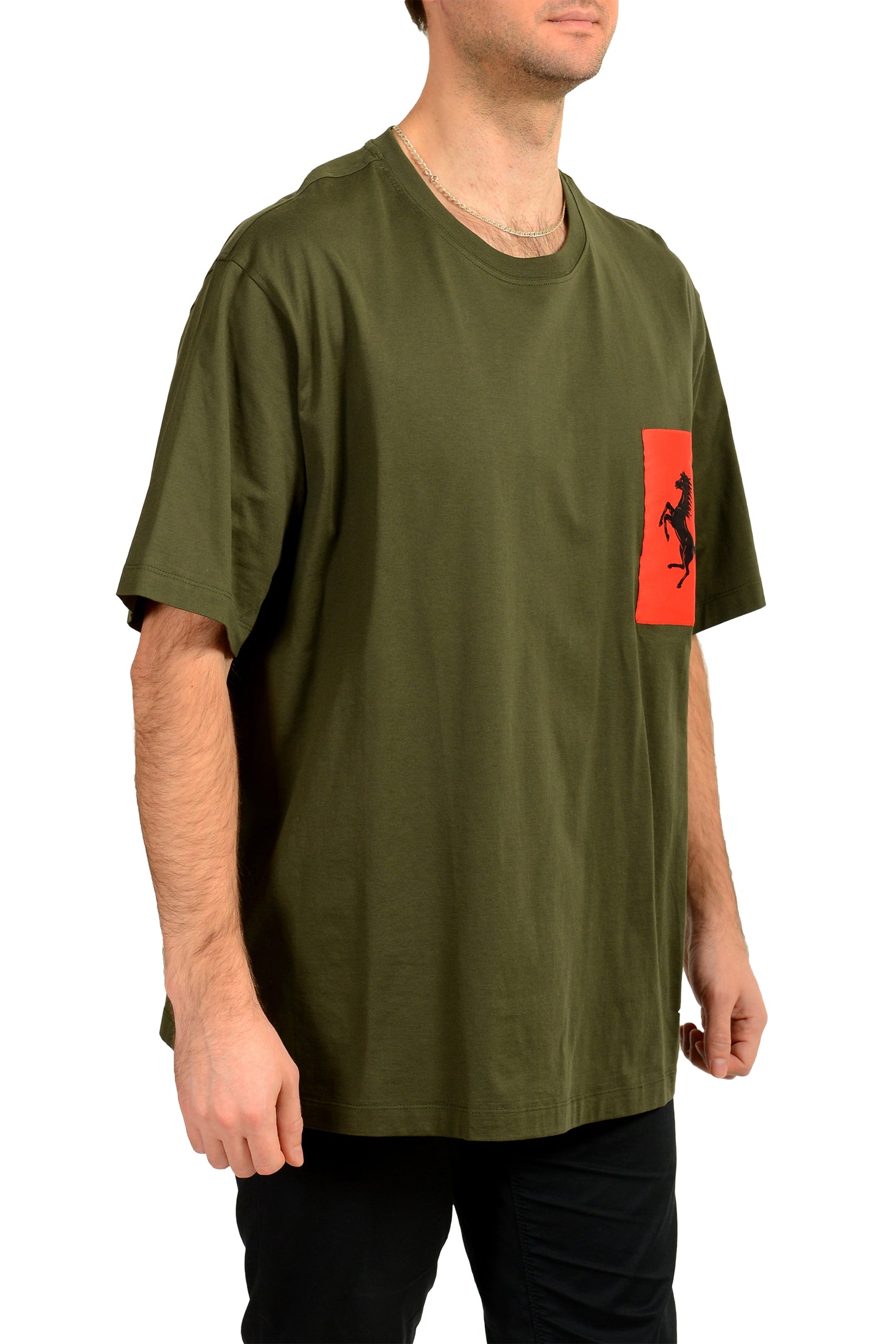 Scuderia Ferrari Men's Olive Label Pocket Short Sleeve T-Shirt US 3XL IT 58