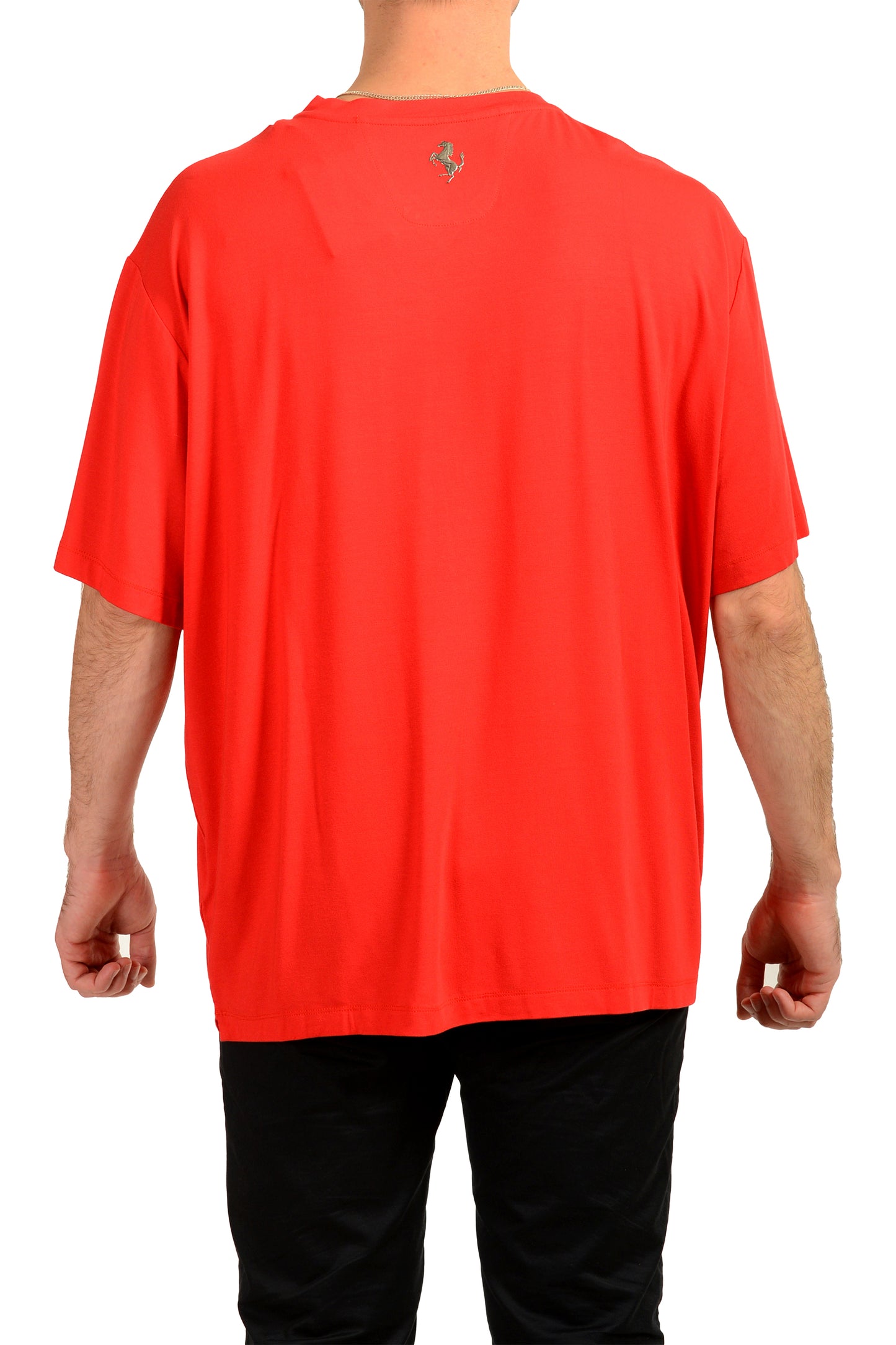 Scuderia Ferrari Men's Red V-Neck Short Sleeve T-Shirt US 3XL IT 58