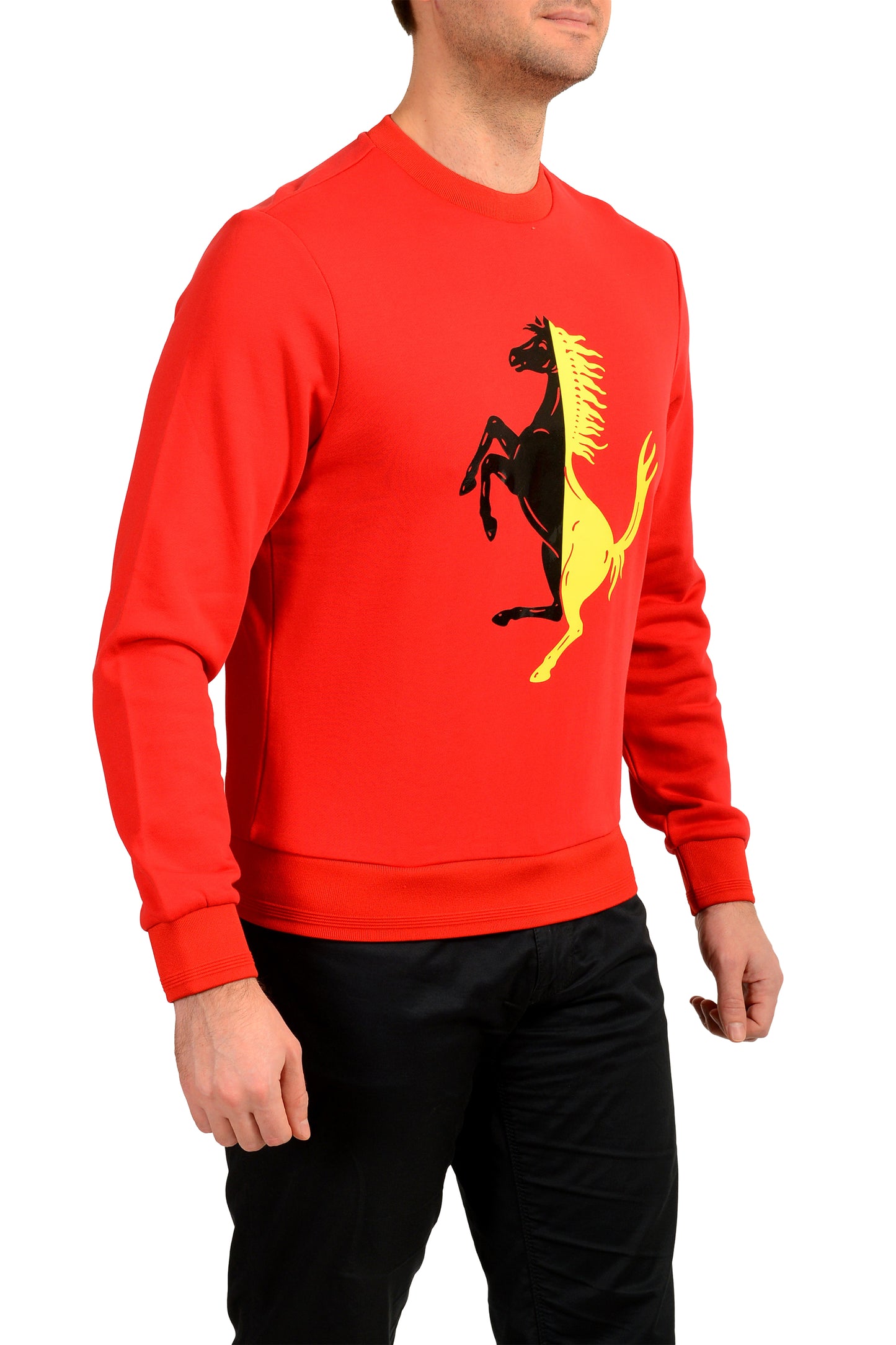Scuderia Ferrari Men's Fleece Bi-Colour Big Pr.Horse CNeck Sweatshirt US M IT 50