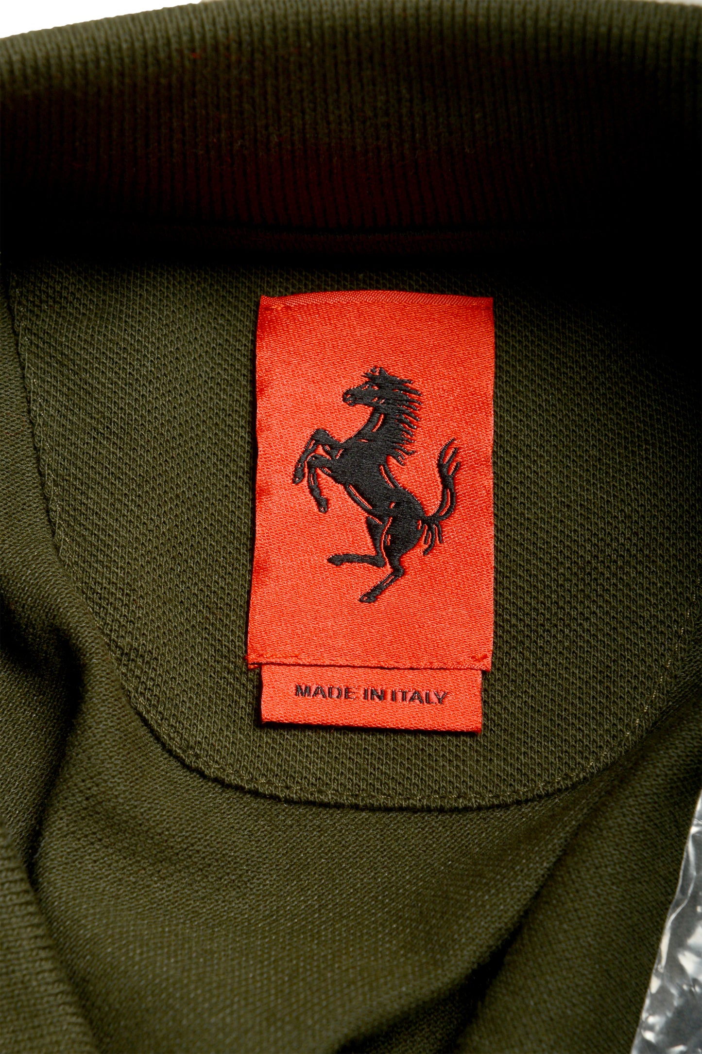 Scuderia Ferrari Men's Olive Green Piquet Short Sleeve Polo Shirt US 2XL IT 56