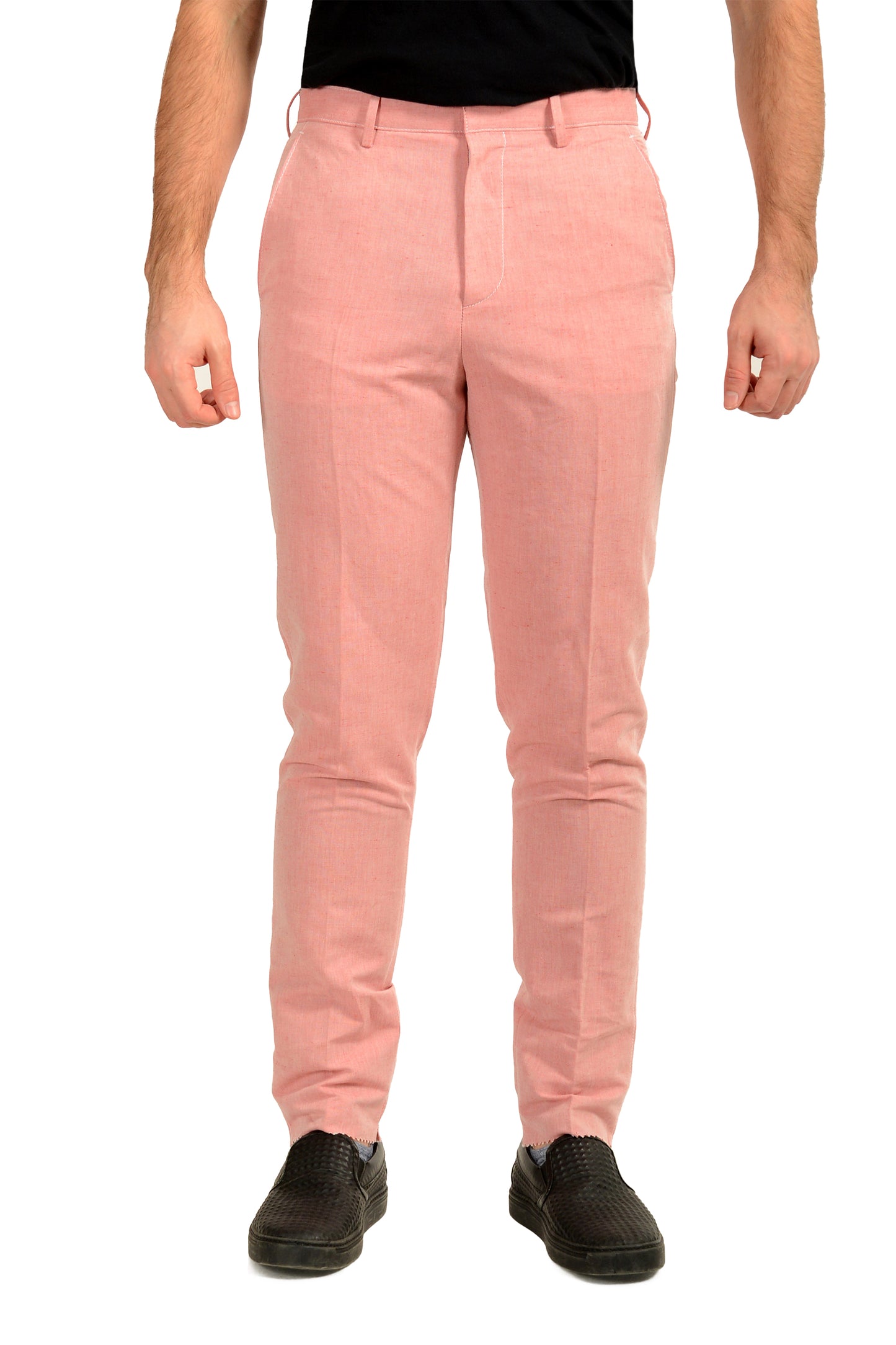 Hugo Boss Men's "Pirko1" Pink Linen Flat Front Pants US 30R IT 46