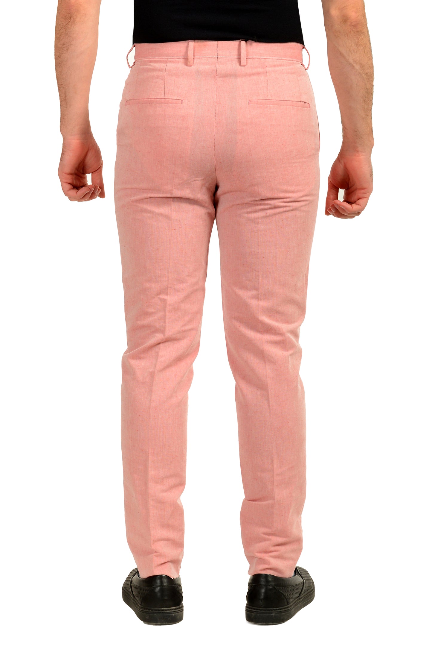 Hugo Boss Men's "Pirko1" Pink Linen Flat Front Pants US 30R IT 46