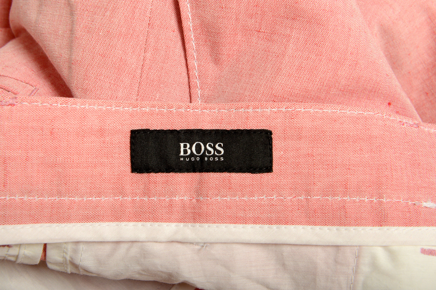Hugo Boss Men's "Pirko1" Pink Linen Flat Front Pants US 30R IT 46