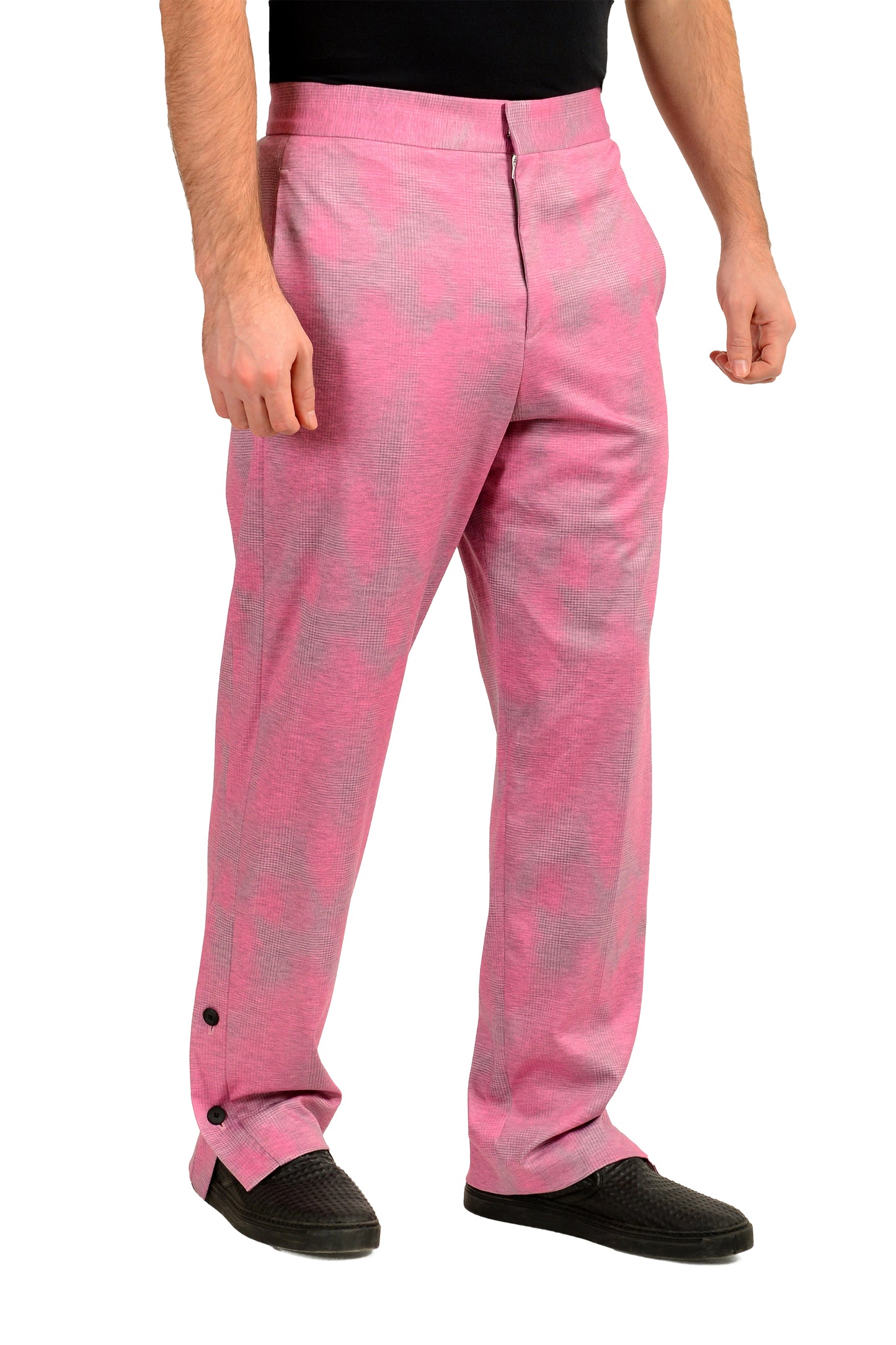 Hugo Boss Men's "Ulan/Groove242J_ALL" Modern Fit Pink Plaid Pants US M IT 50
