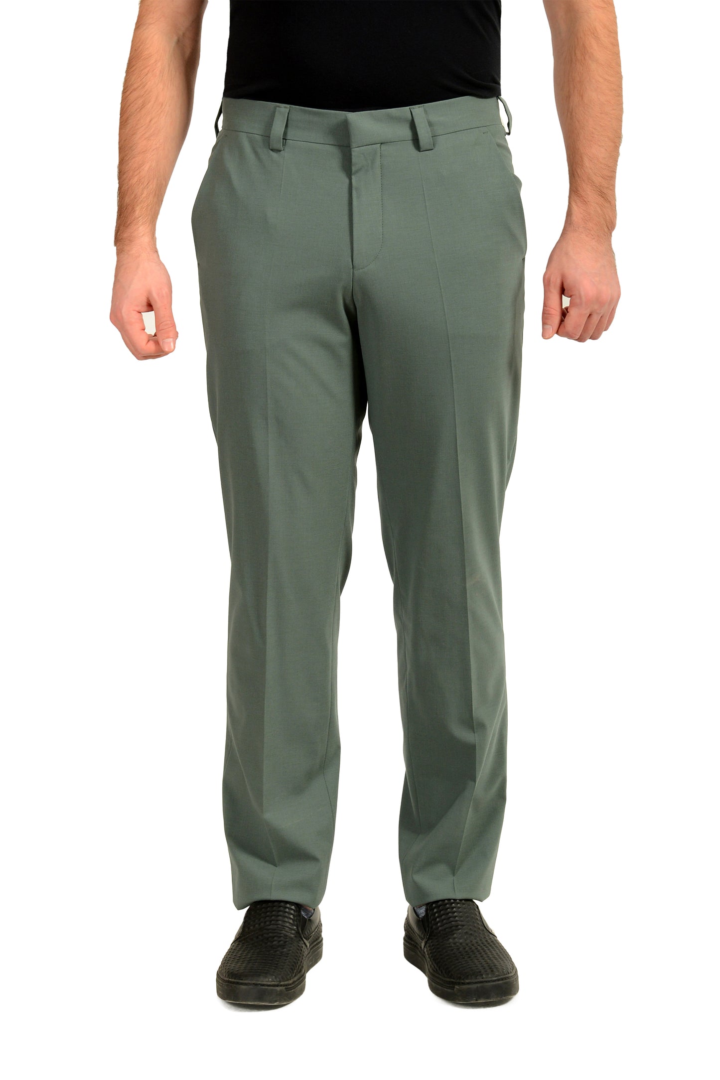 Hugo Boss Men's "Tom232X" Modern Fit Wool Flat Front Pants US 32R IT 48