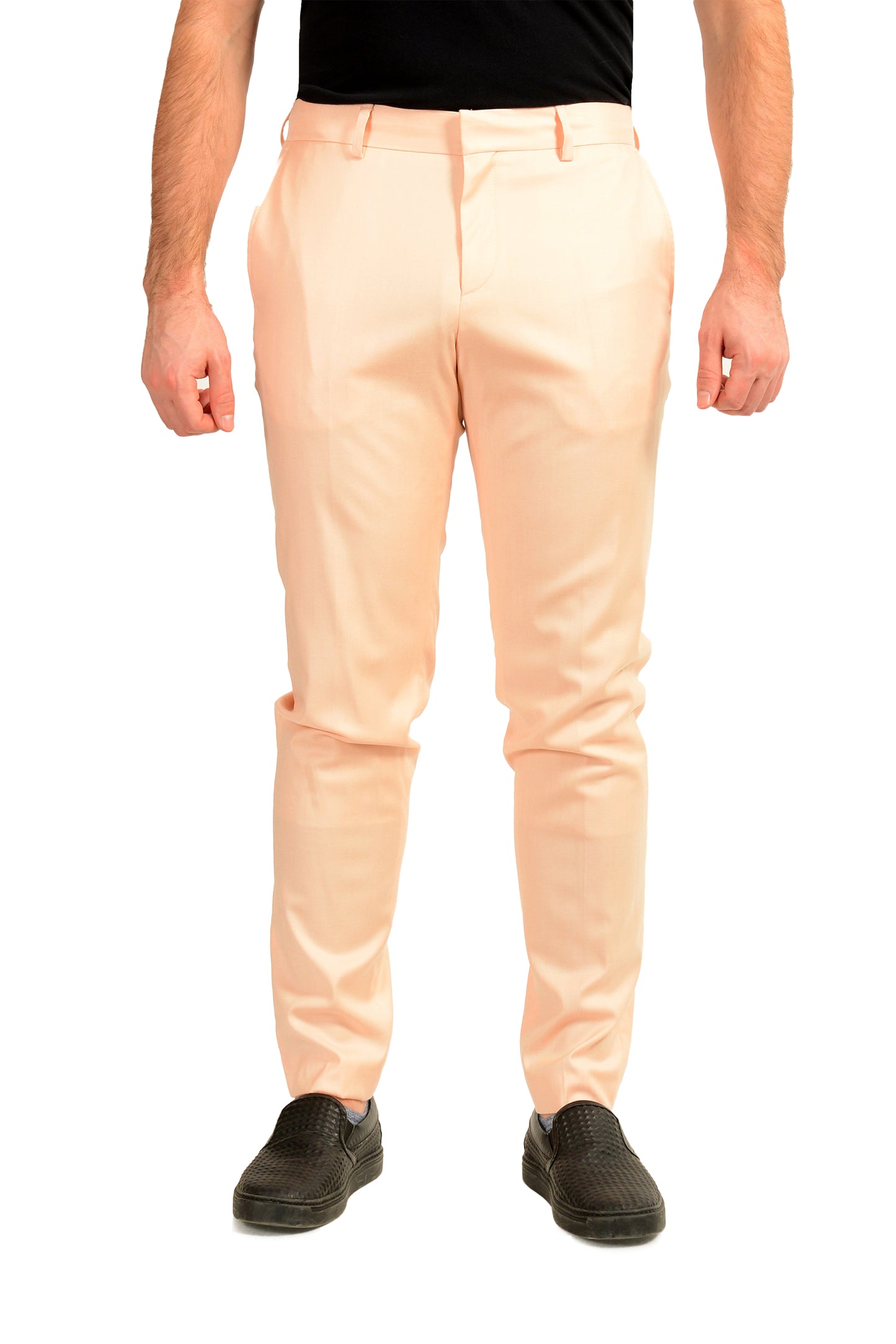 Hugo Boss Men's "H-Genius-252" Salmon Pink Slim Fit Wool Pants US 32R IT 48