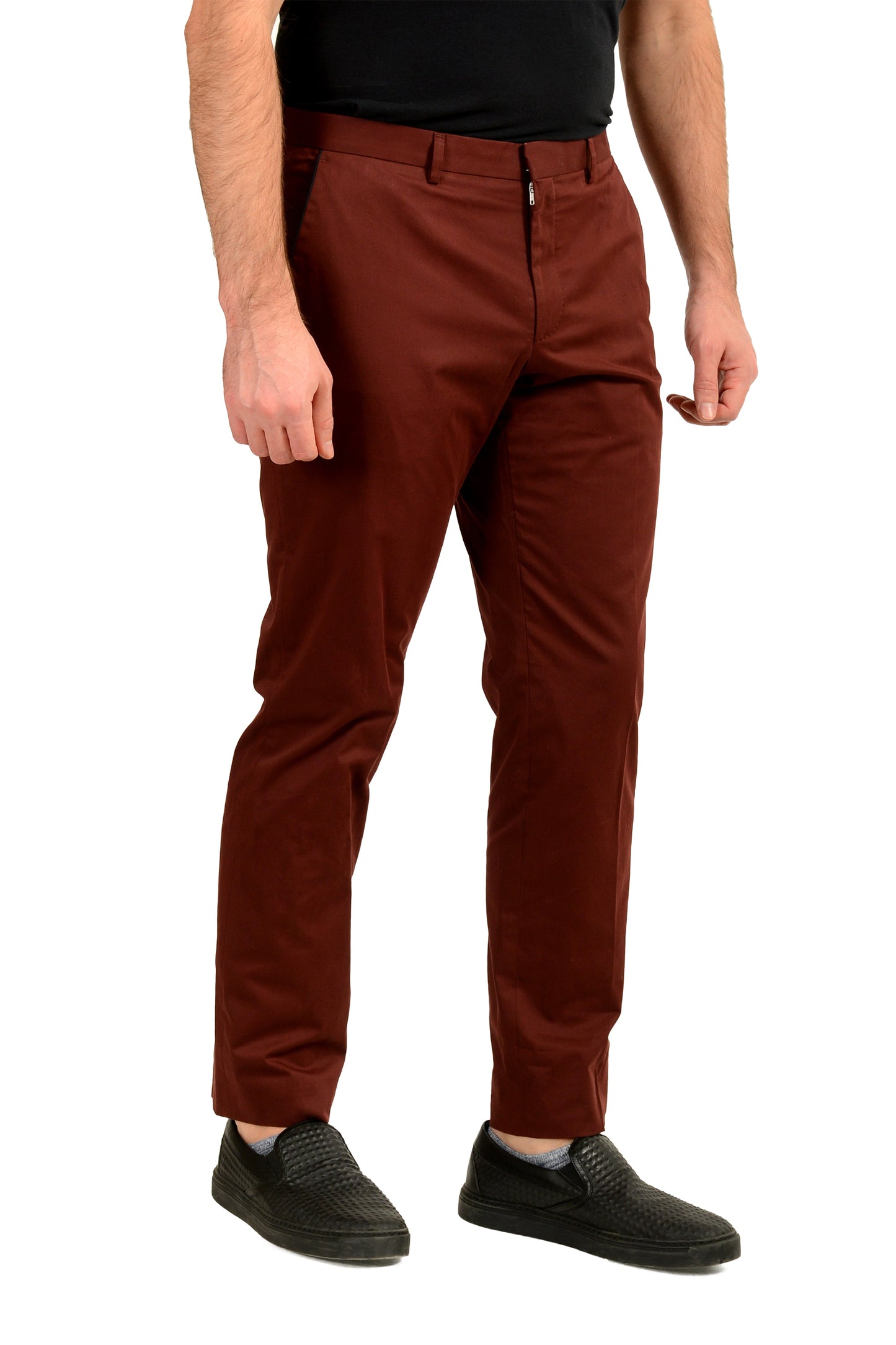 Hugo Boss Men's "Giro4" Vine Red Flat Front Casual Pants US 34R IT 50