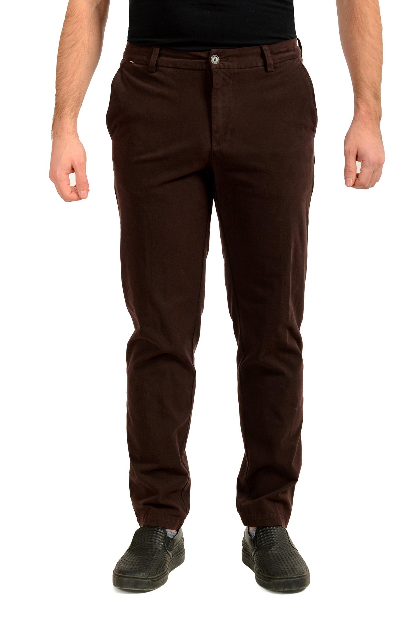 Hugo Boss Men's "H-Kane1" Dark Brown Modern Regular Fit Pants US 32/32 IT 32/32