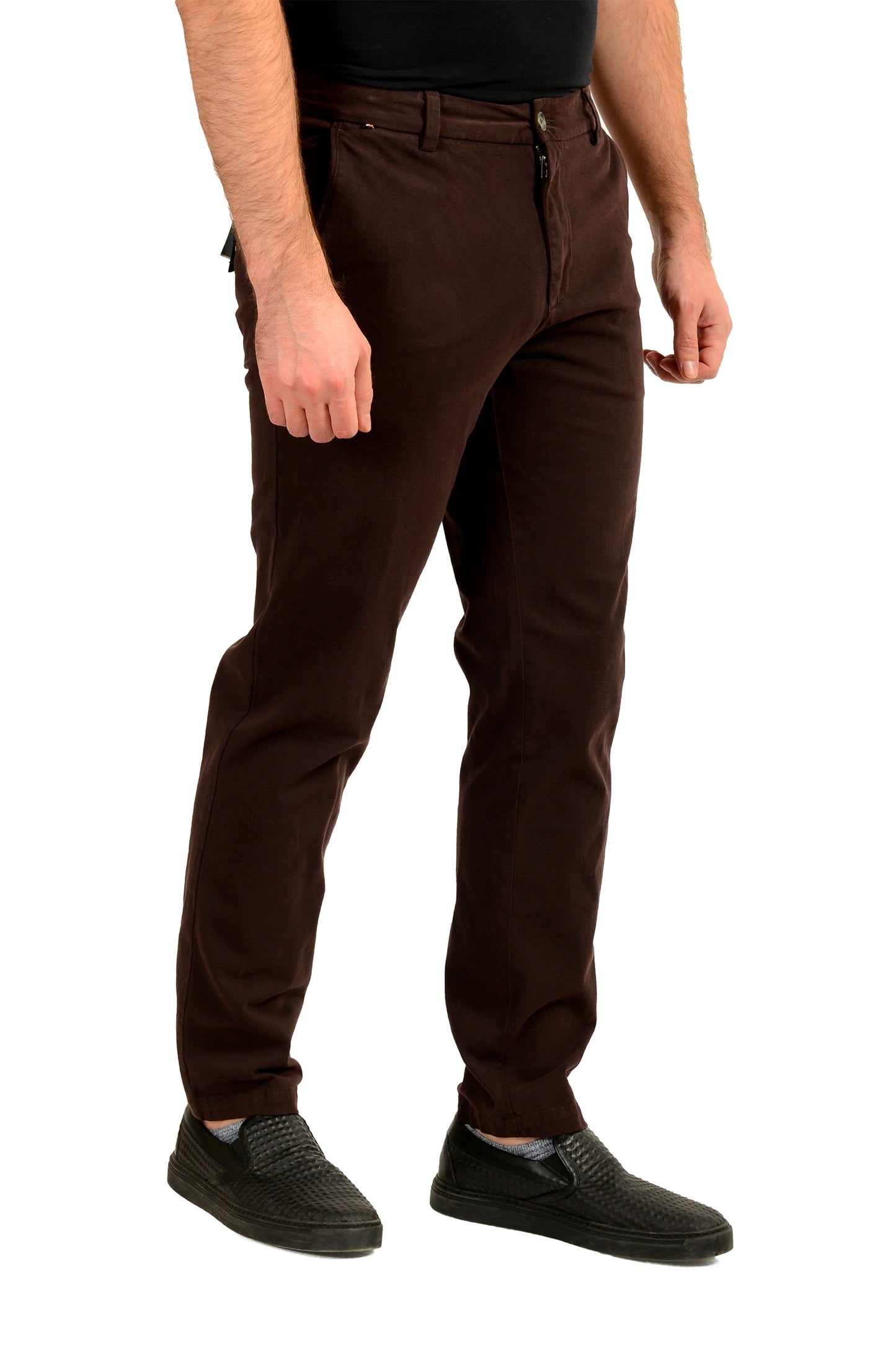 Hugo Boss Men's "H-Kane1" Dark Brown Modern Regular Fit Pants US 32/32 IT 32/32