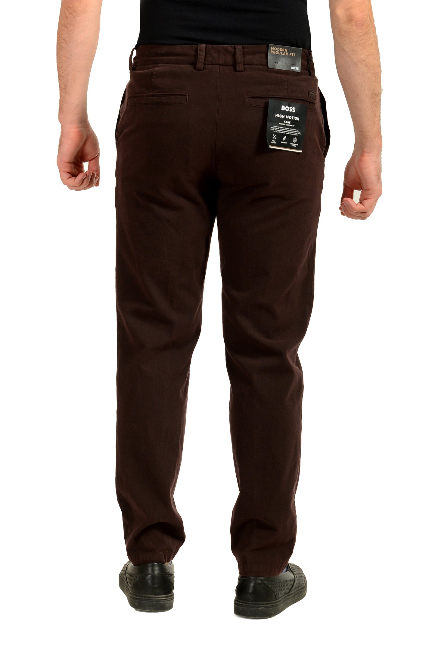 Hugo Boss Men's "H-Kane1" Dark Brown Modern Regular Fit Pants US 32/32 IT 32/32