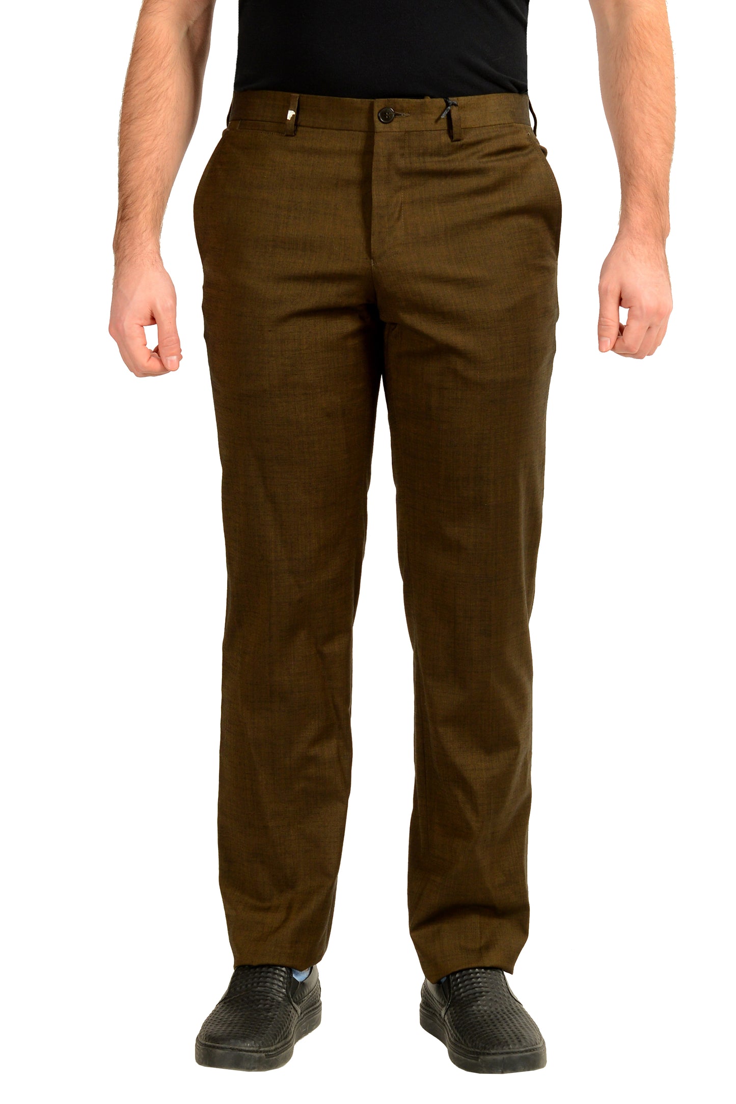 Versace Collection Men's Wool Olive Green Dress Pants US 34R IT 50