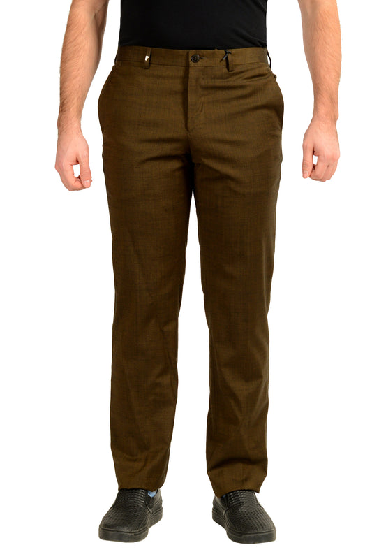 Versace Collection Men's Wool Olive Green Dress Pants US 34R IT 50