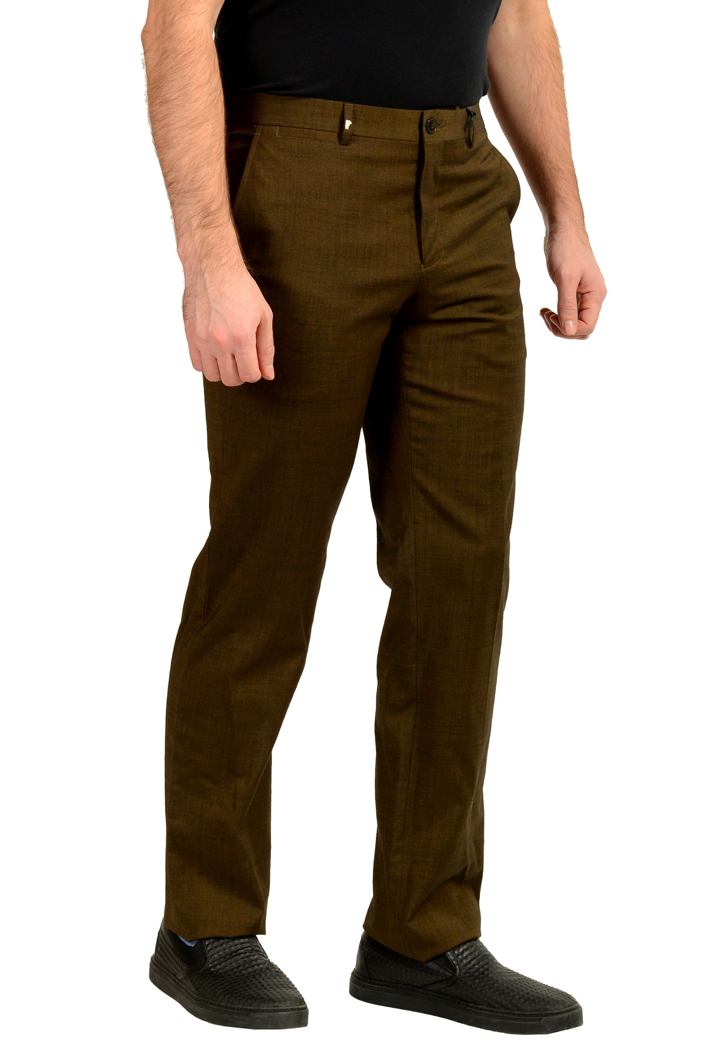Versace Collection Men's Wool Olive Green Dress Pants US 34R IT 50