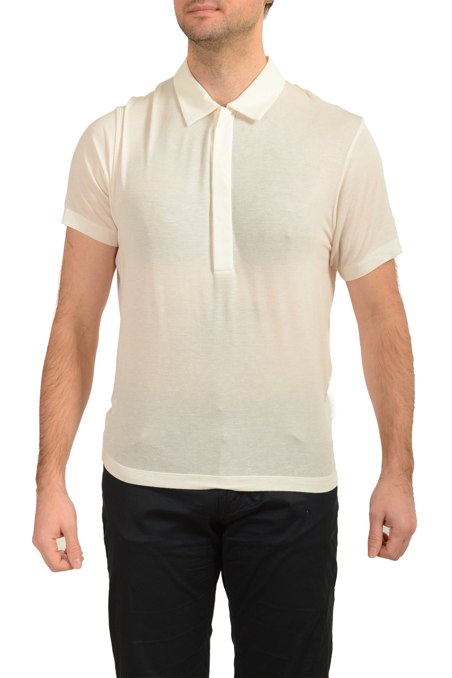 Scuderia Ferrari Men's Ivory Short Sleeve Polo Shirt US L IT 52