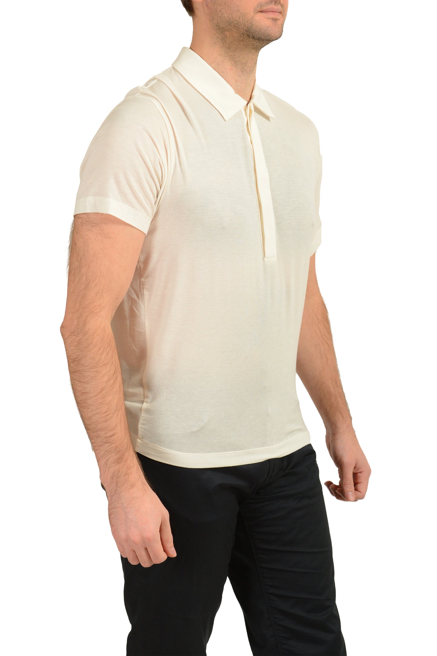 Scuderia Ferrari Men's Ivory Short Sleeve Polo Shirt US 2XL IT 56
