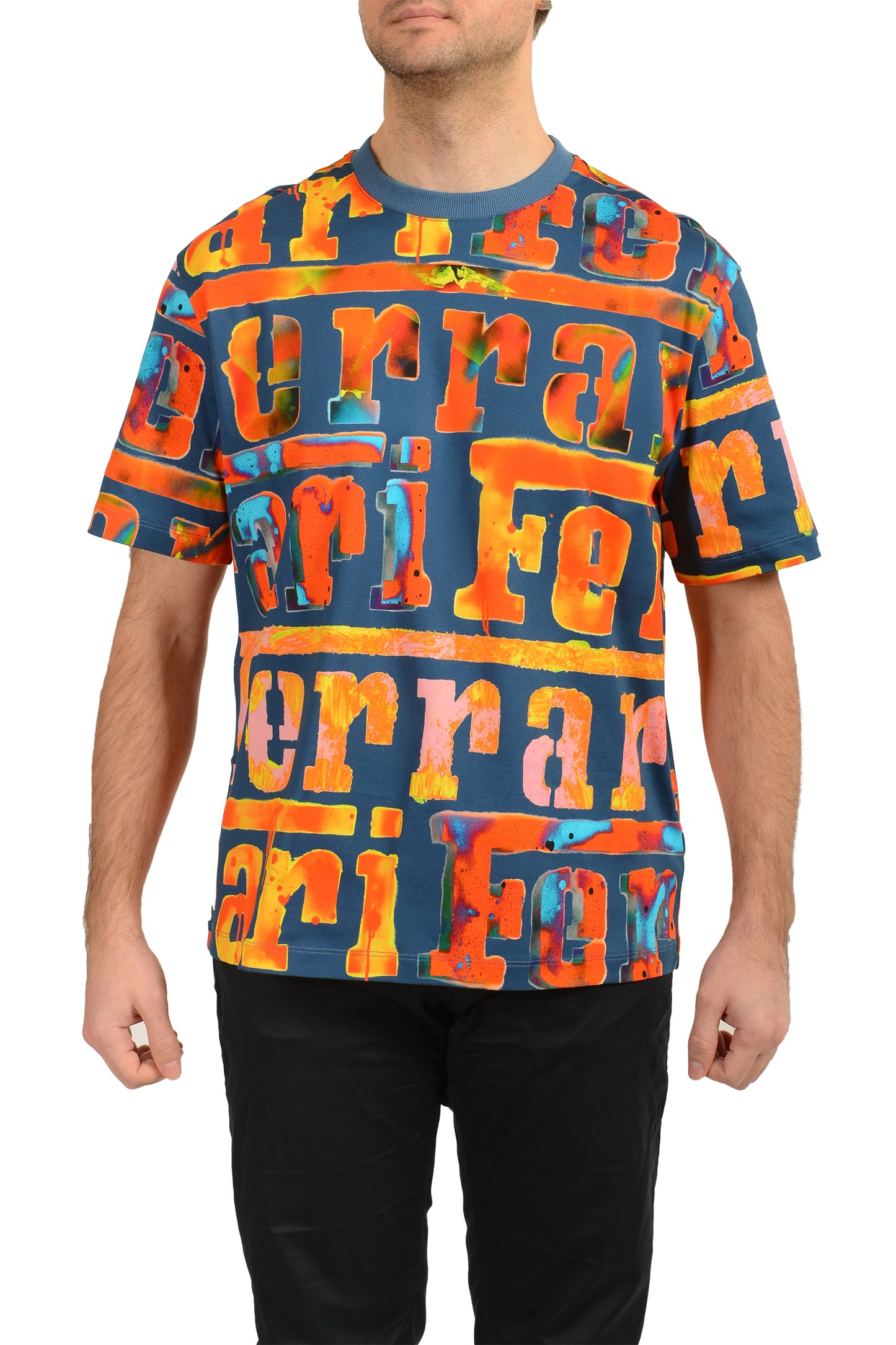 Scuderia Ferrari Fluid Pure Cotton Graffiti Logo Print T-Shirt US M IT 50