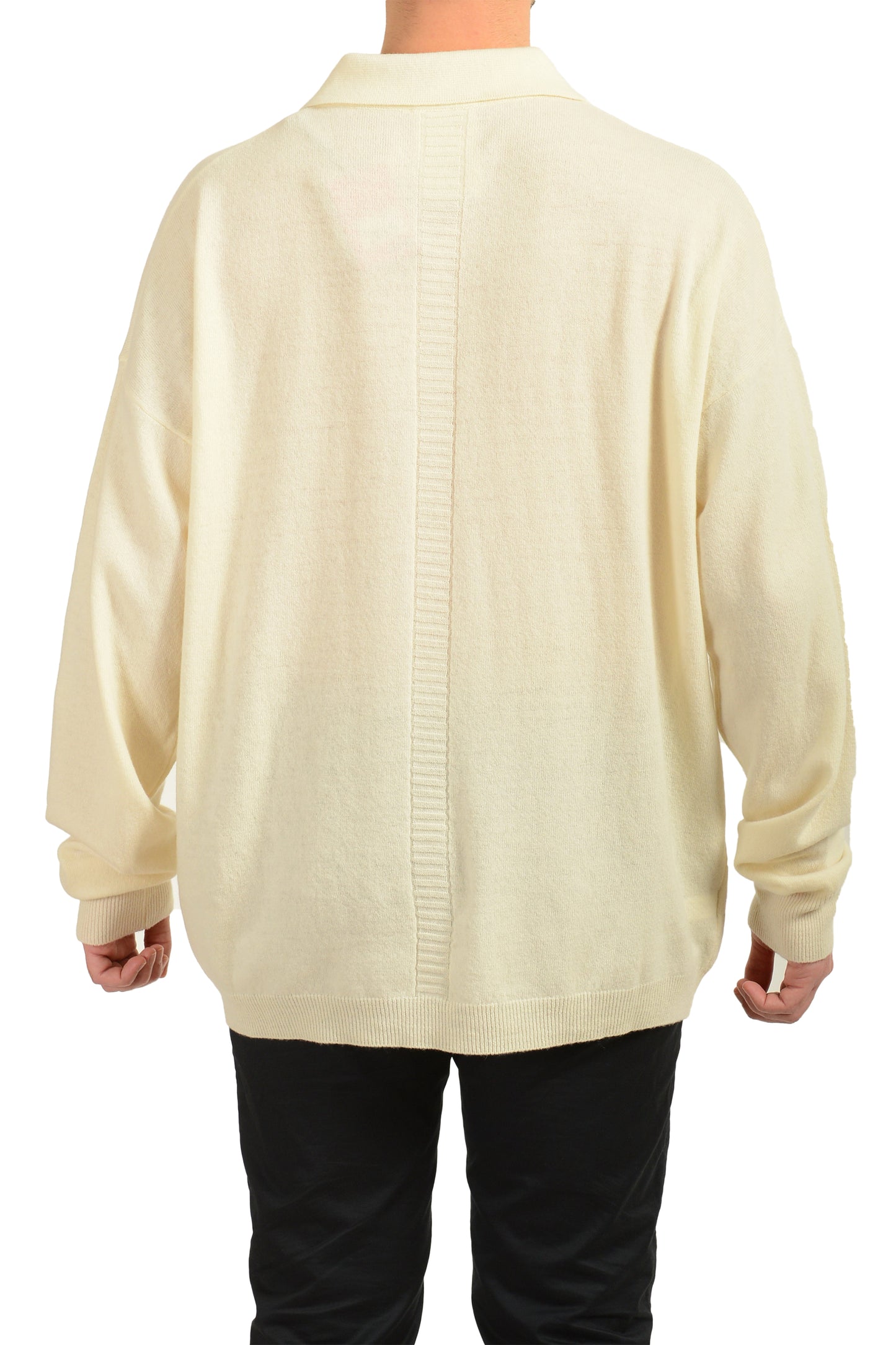 Scuderia Ferrari Men's Ivory 100%Wool Polo Style Pullover Sweater US XL IT 54