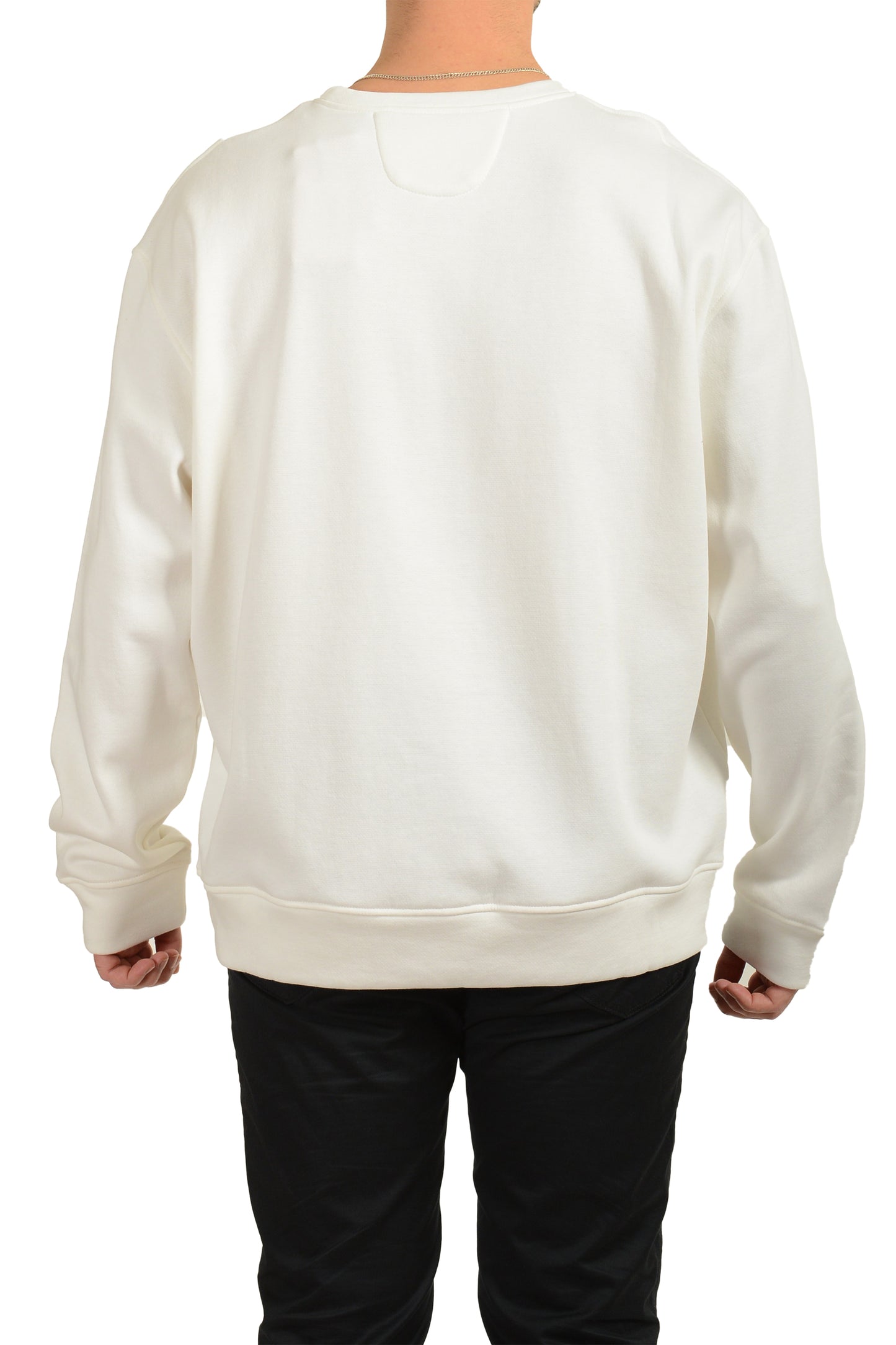 Scuderia Ferrari Men's White C-Neck Label Pocket Sweater Sweatshirt US 2XL IT 56
