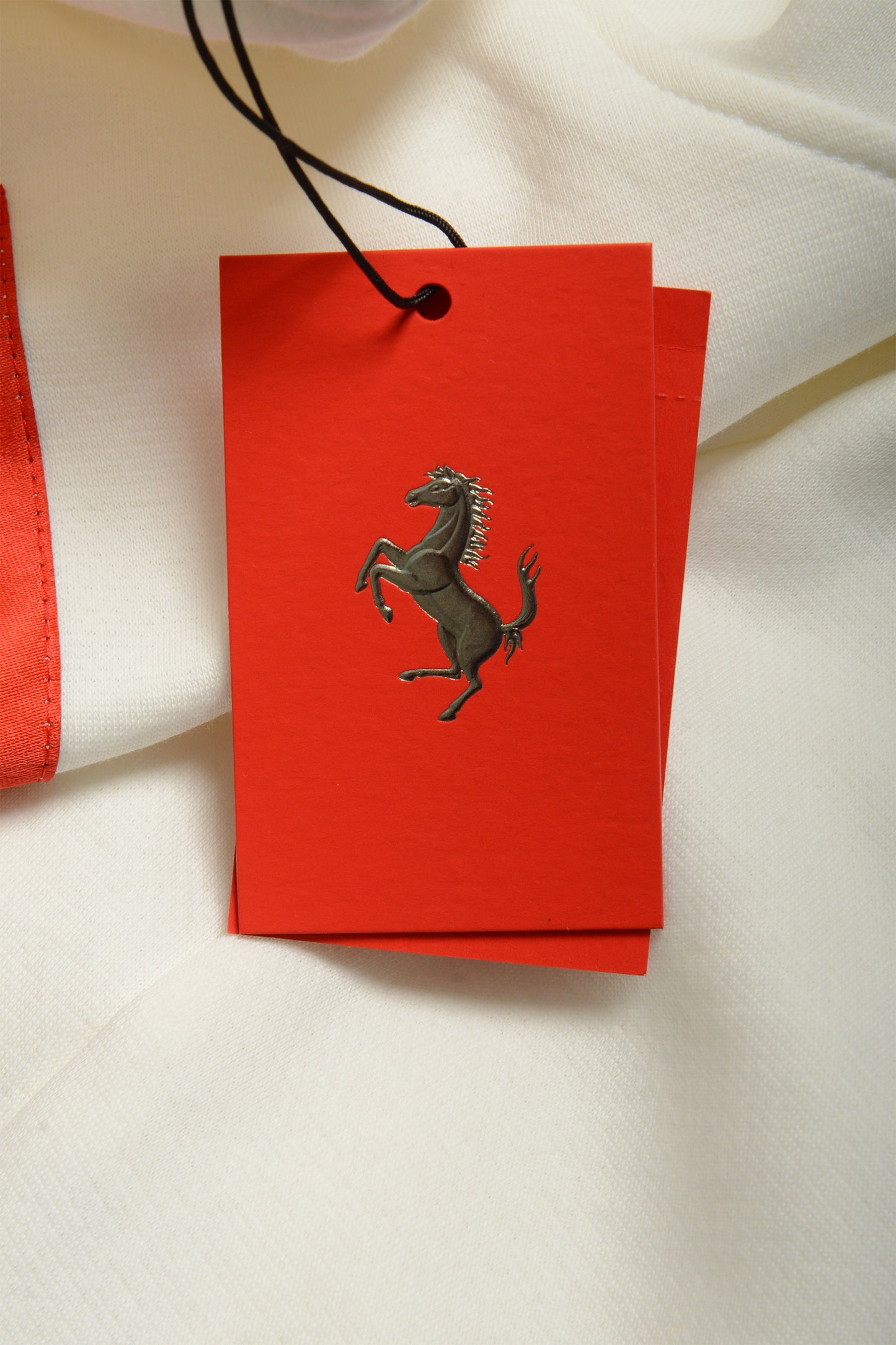 Scuderia Ferrari Men's White C-Neck Label Pocket Sweater Sweatshirt US 2XL IT 56