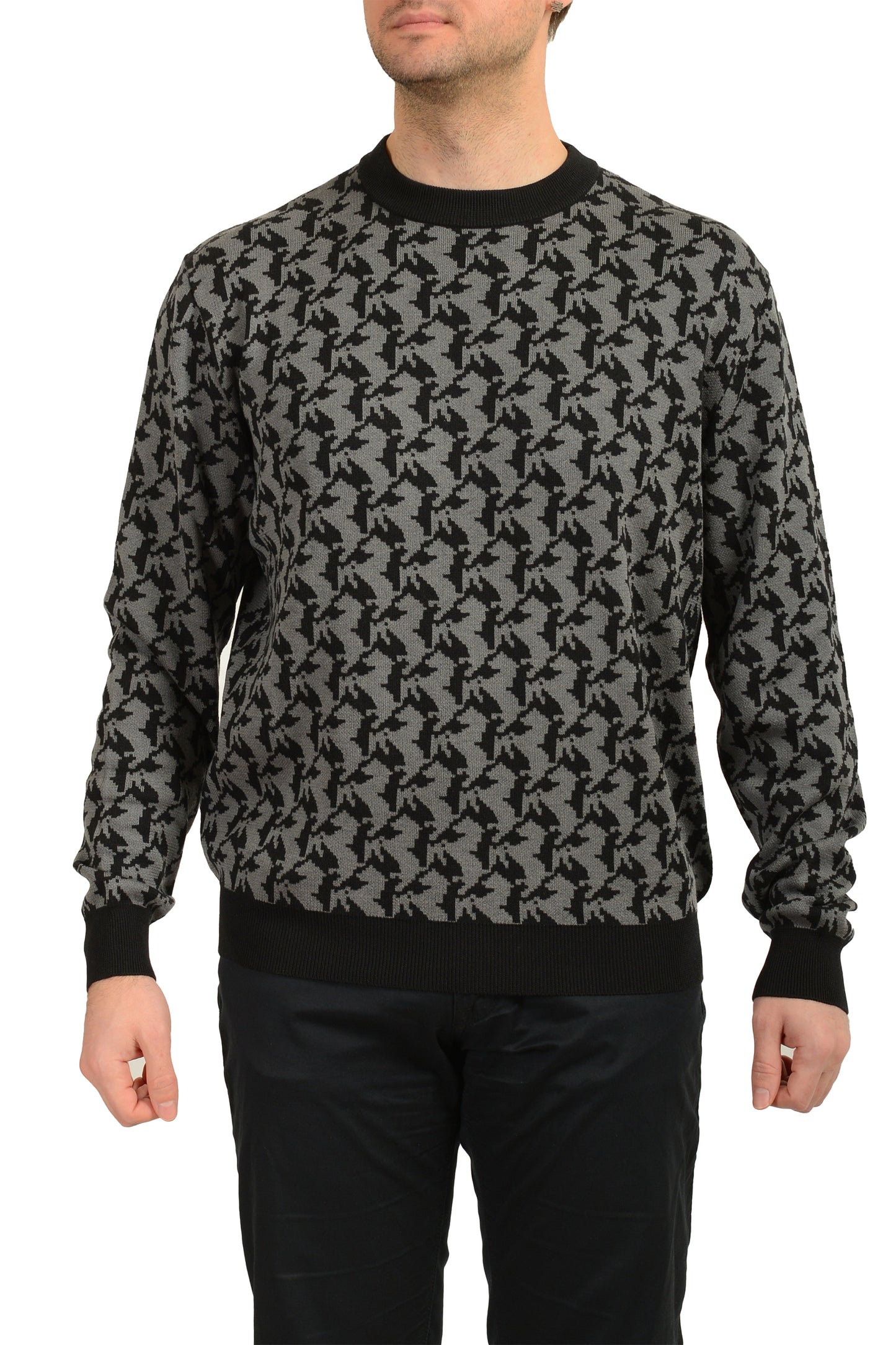 Scuderia Ferrari Men's Pixelated Organic Cotton Silk C-Neck Sweater US 2XL IT 56