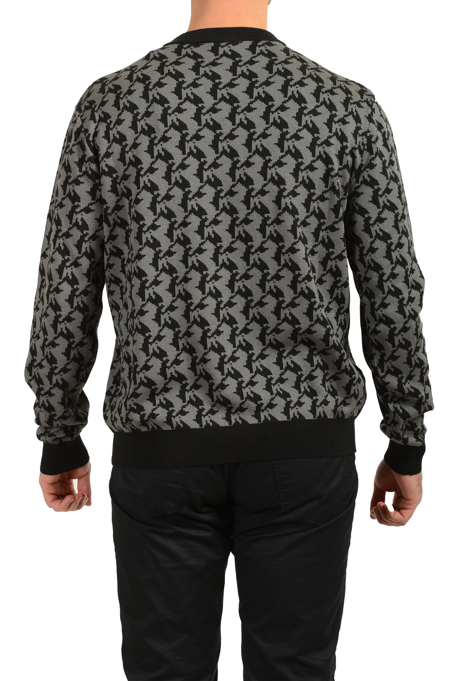 Scuderia Ferrari Men's Pixelated Organic Cotton Silk C-Neck Sweater US 2XL IT 56