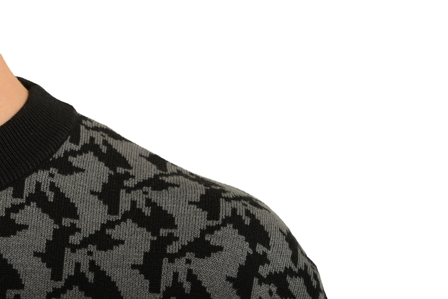 Scuderia Ferrari Men's Pixelated Organic Cotton Silk C-Neck Sweater US 2XL IT 56