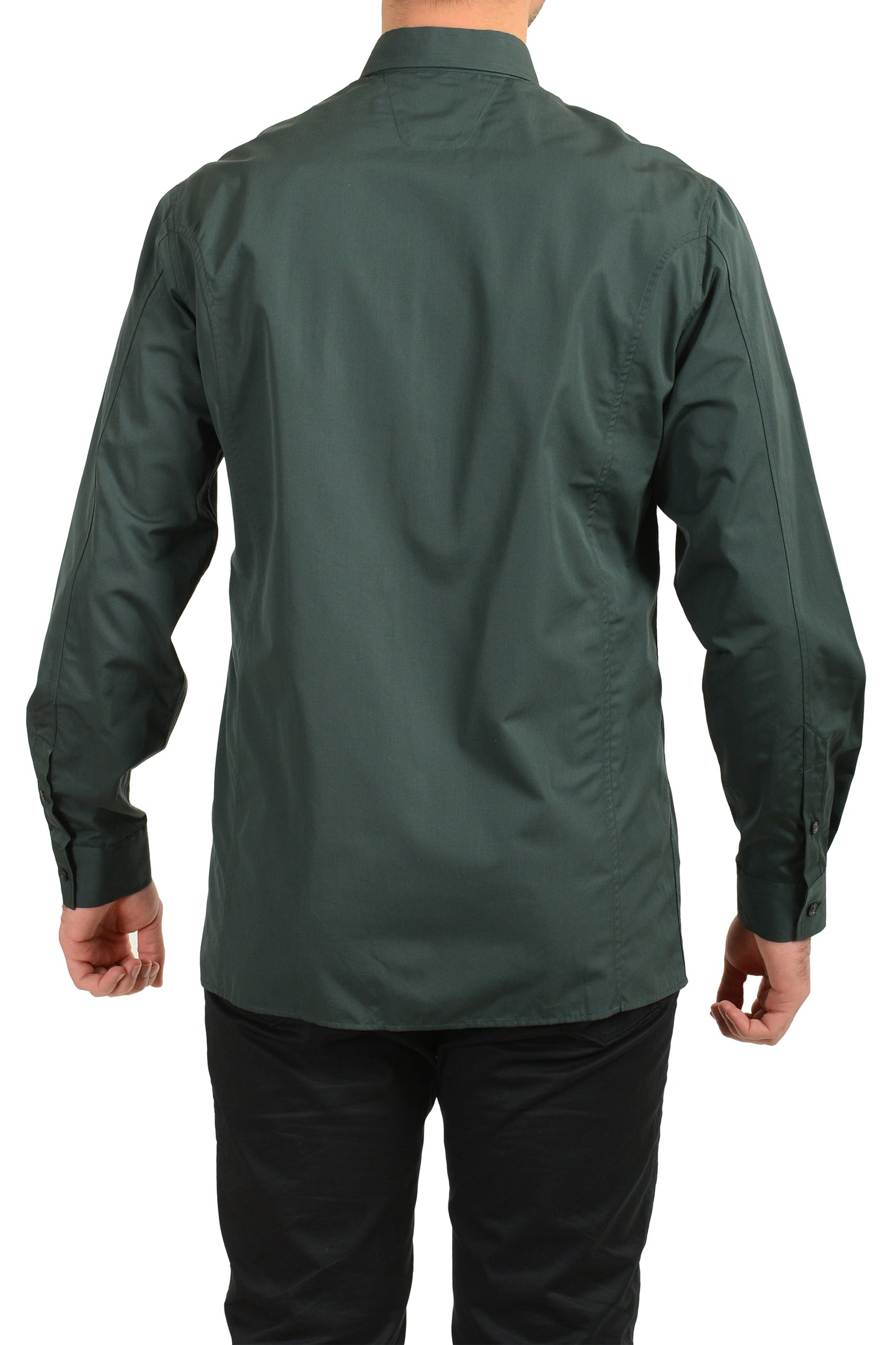 Scuderia Ferrari Fluid Pure Cotton Italian Collar Green Shirt US S IT 48