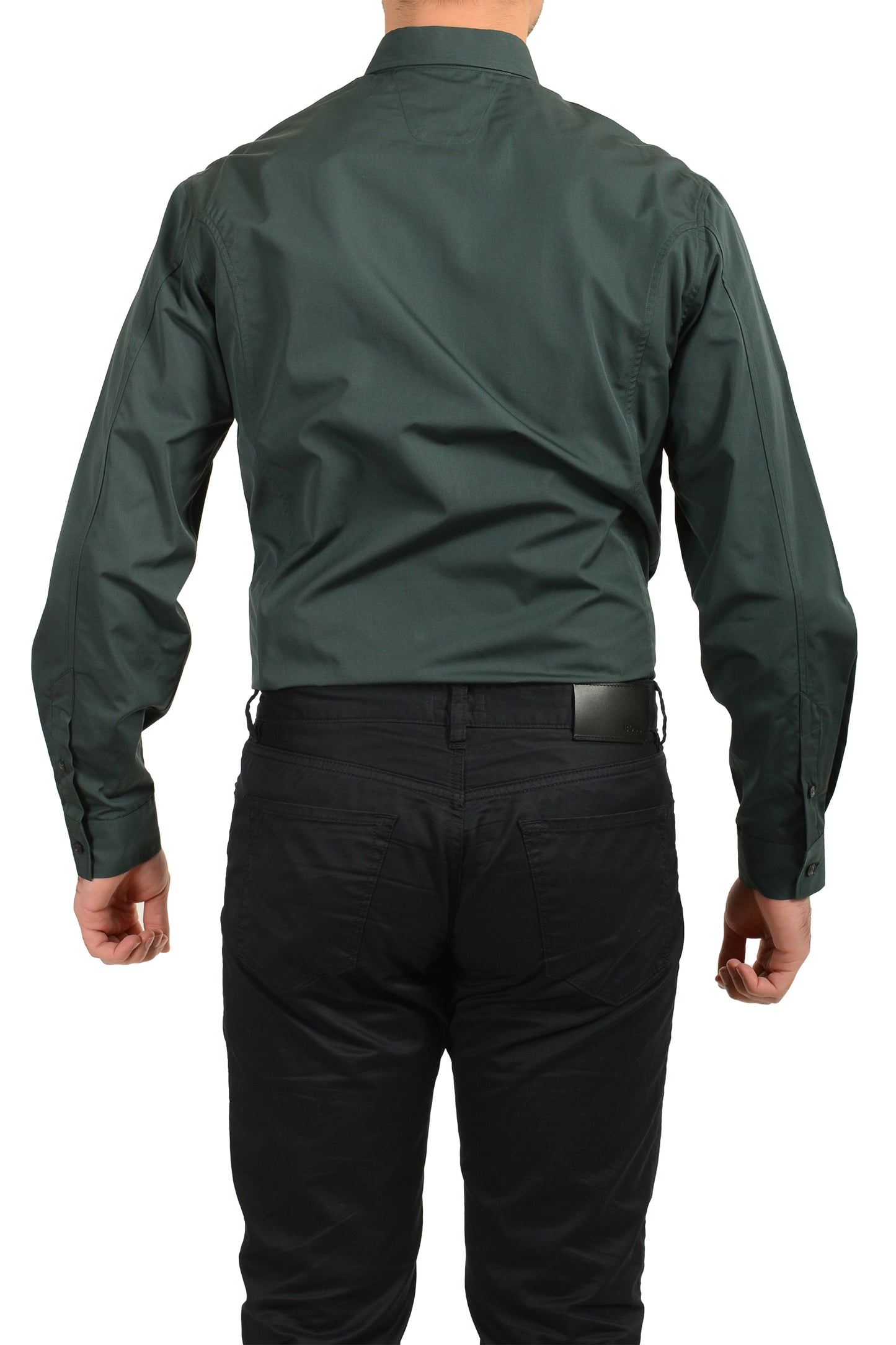 Scuderia Ferrari Fluid Pure Cotton Italian Collar Green Shirt US S IT 48