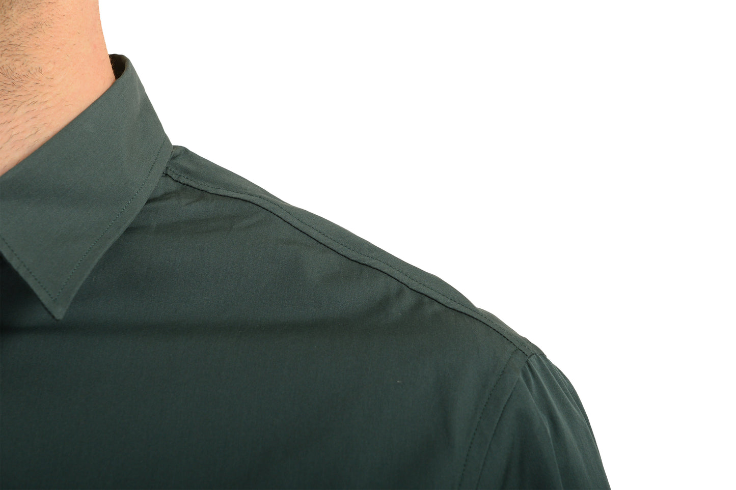 Scuderia Ferrari Fluid Pure Cotton Italian Collar Green Shirt US M IT 50
