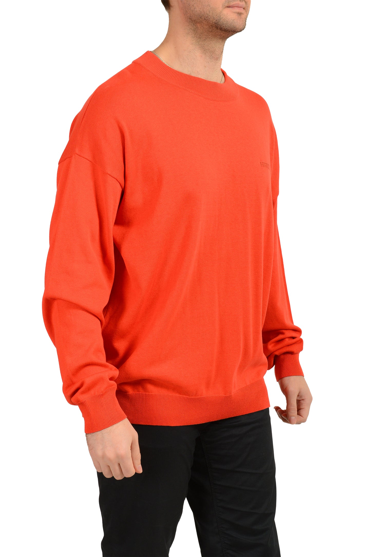 Scuderia Ferrari Men's Red Flunga Cotton Silk C-Neck Sweater US XL IT 54